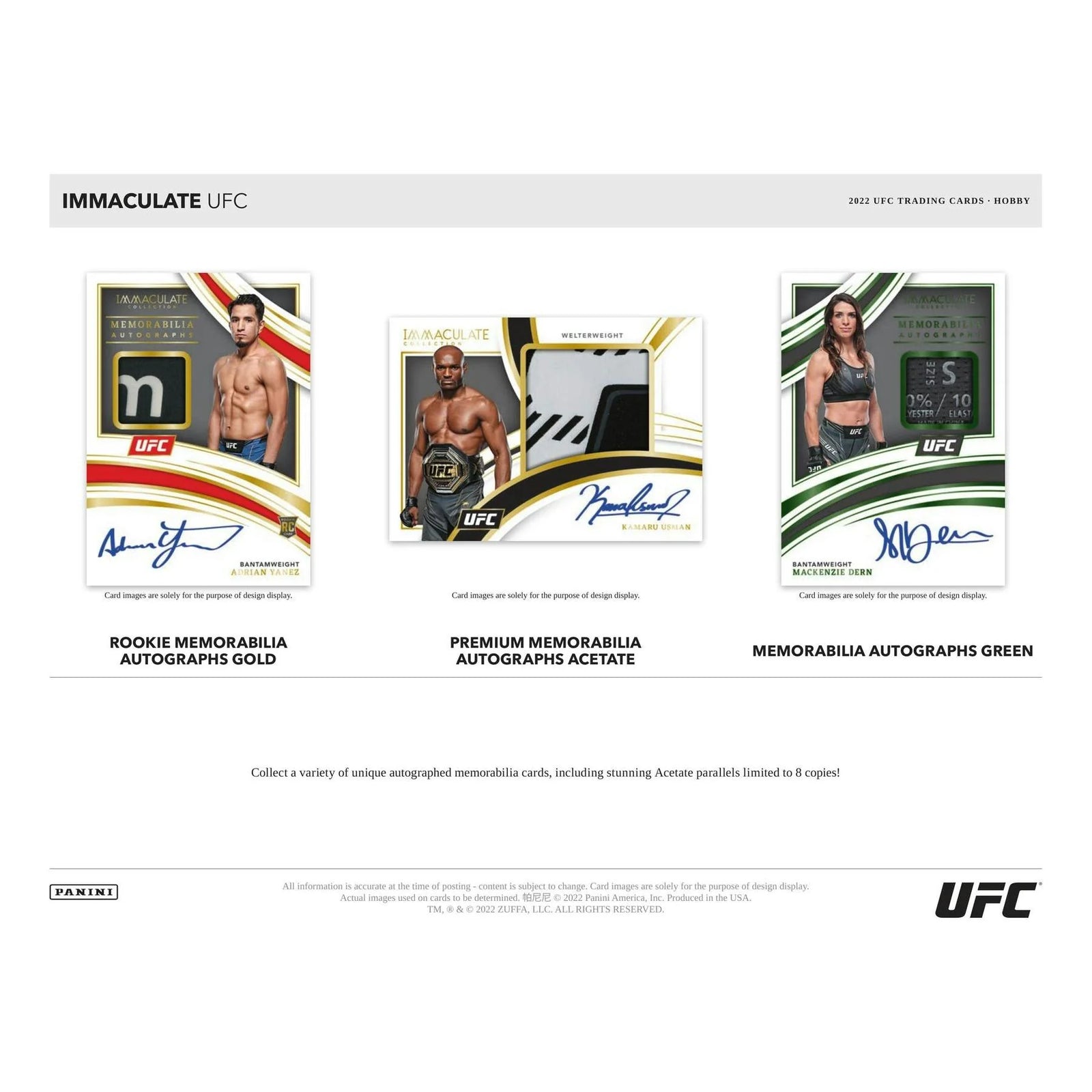 DRAFT - Just In 2022 Panini Immaculate UFC Hobby Box