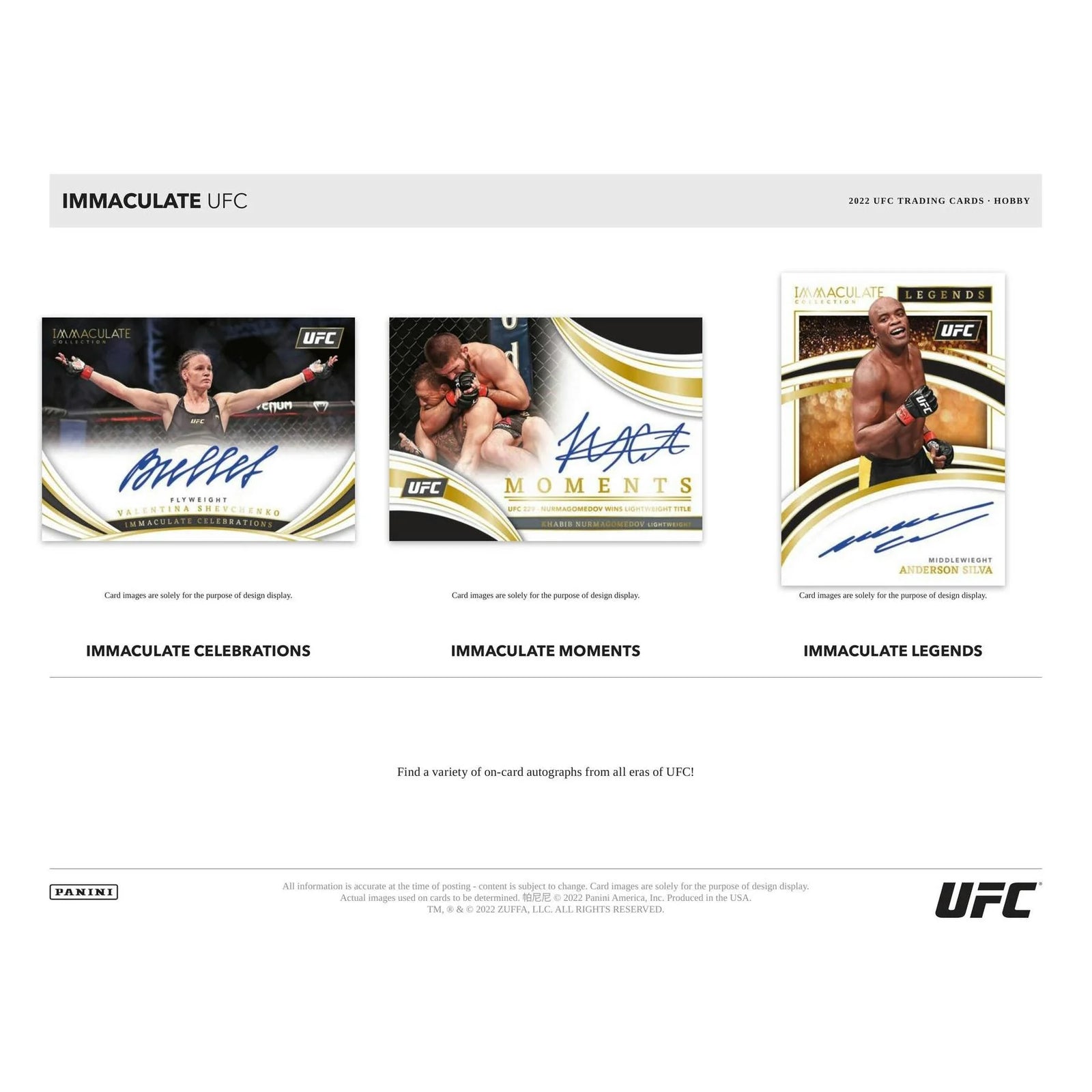 DRAFT - Just In 2022 Panini Immaculate UFC Hobby Box