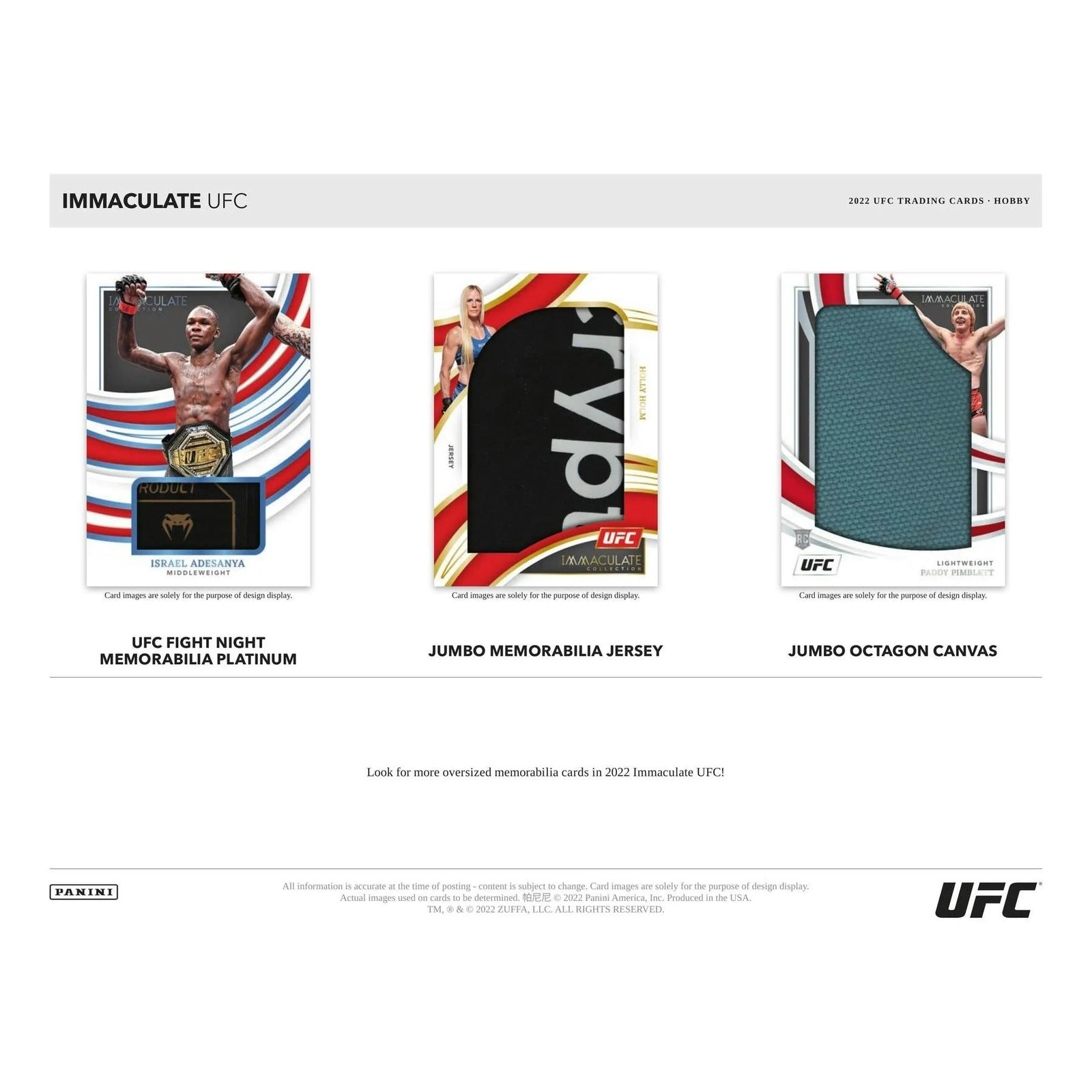 DRAFT - Just In 2022 Panini Immaculate UFC Hobby Box