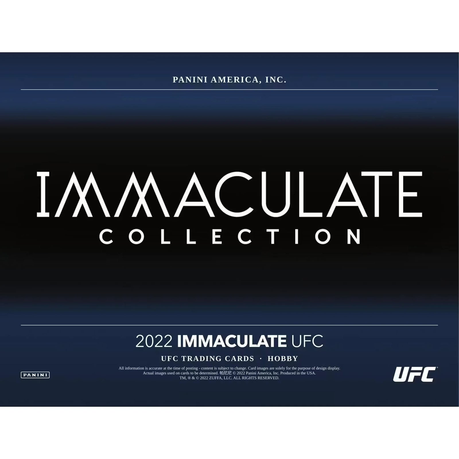 2022 Panini Immaculate UFC Hobby 5-Box Case | 15 Autographs (Ships Sealed Only) - D