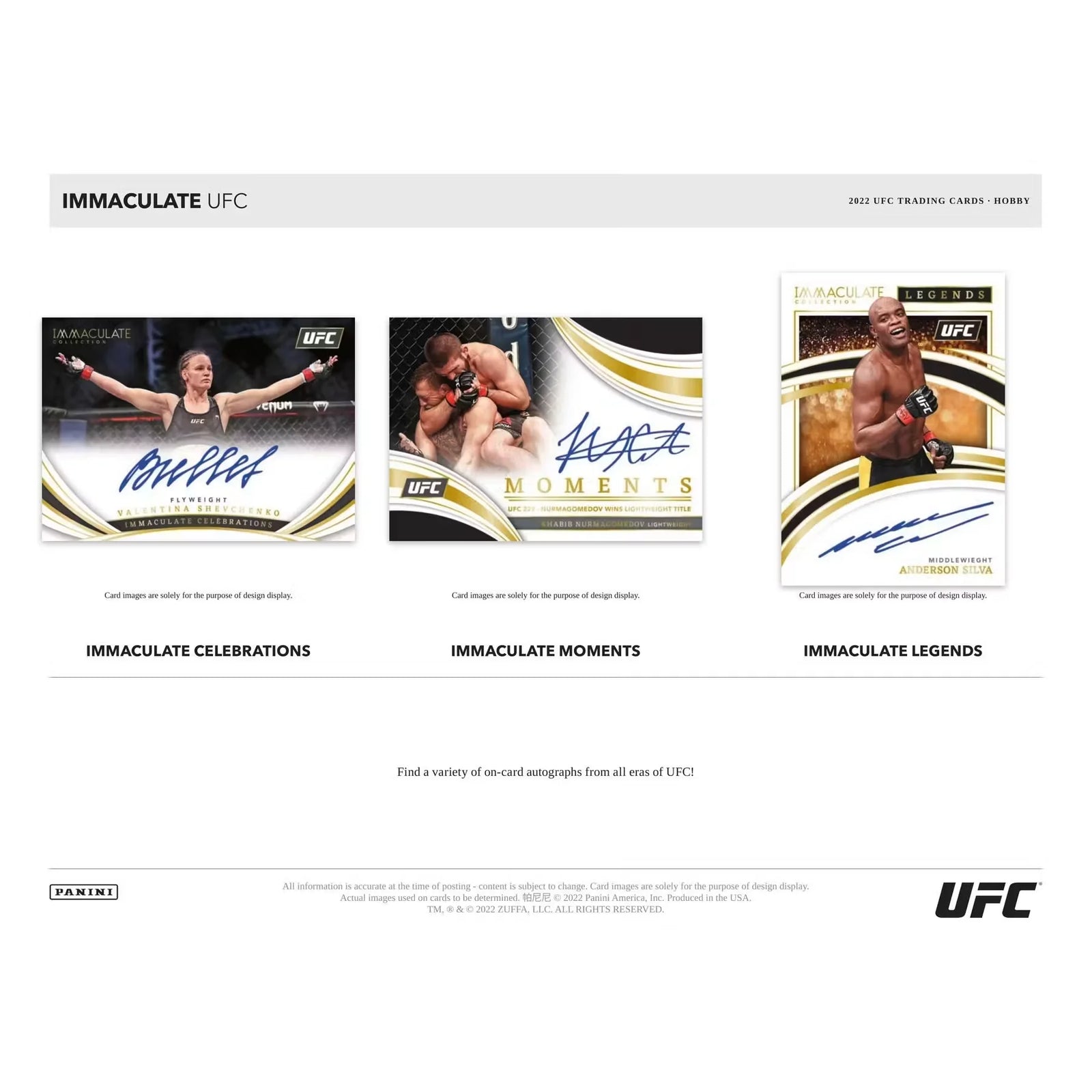 2022 Panini Immaculate UFC Hobby 5-Box Case | 15 Autographs (Ships Sealed Only) - D