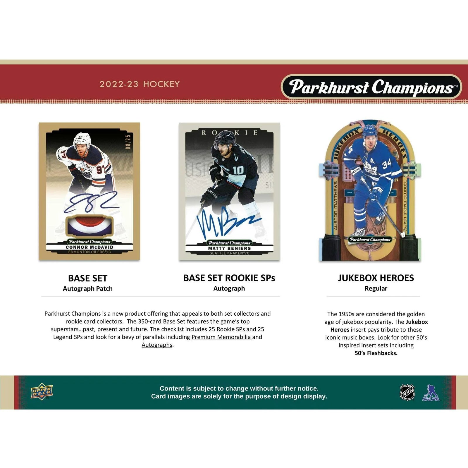 DRAFT - 2022/23 Upper Deck Parkhurst Champions Hockey Hobby Box