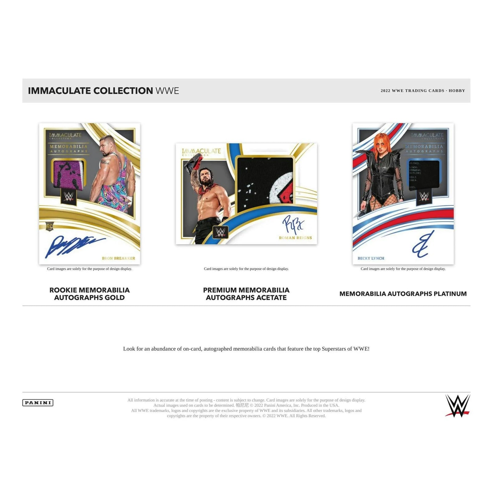 DRAFT - Just In 2022 Panini Immaculate WWE Wrestling Hobby Box