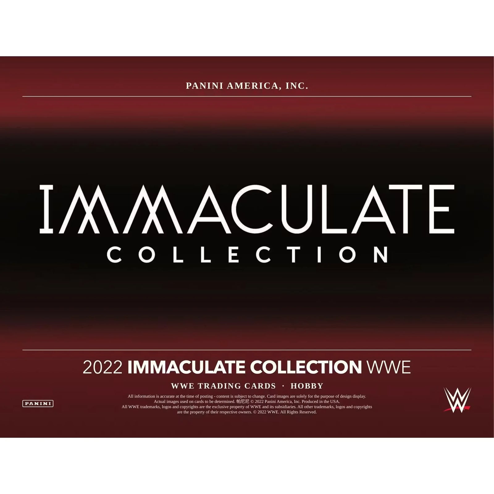 2022 Panini Immaculate WWE Wrestling Hobby 5-Box Case (Ships Sealed Only)