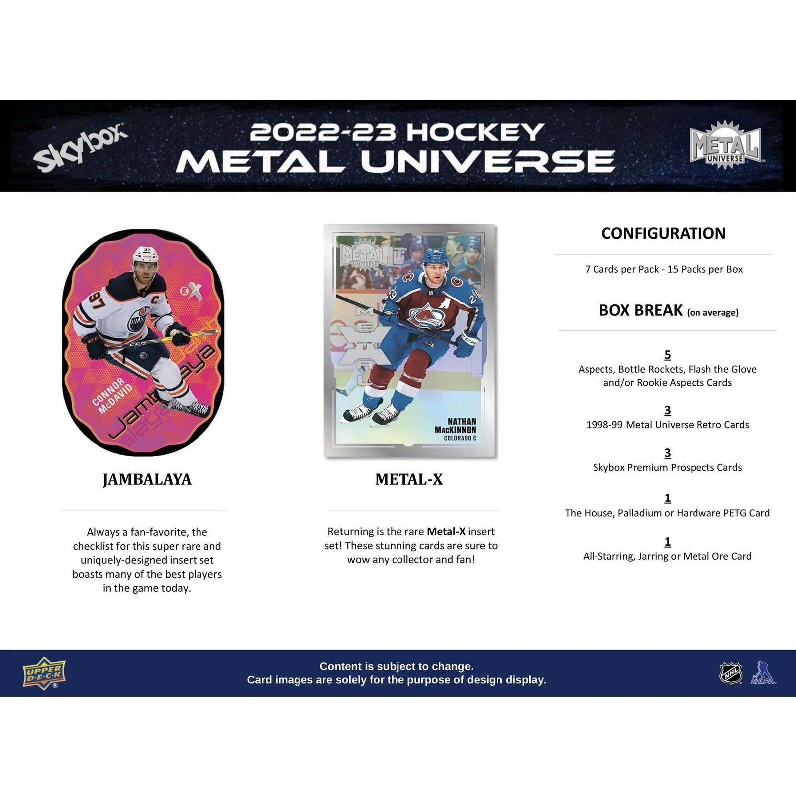 DRAFT - 2022-23 Upper Deck Skybox Metal Universe Hockey Hobby Box | dacardworld:BVIE0Q4VN7