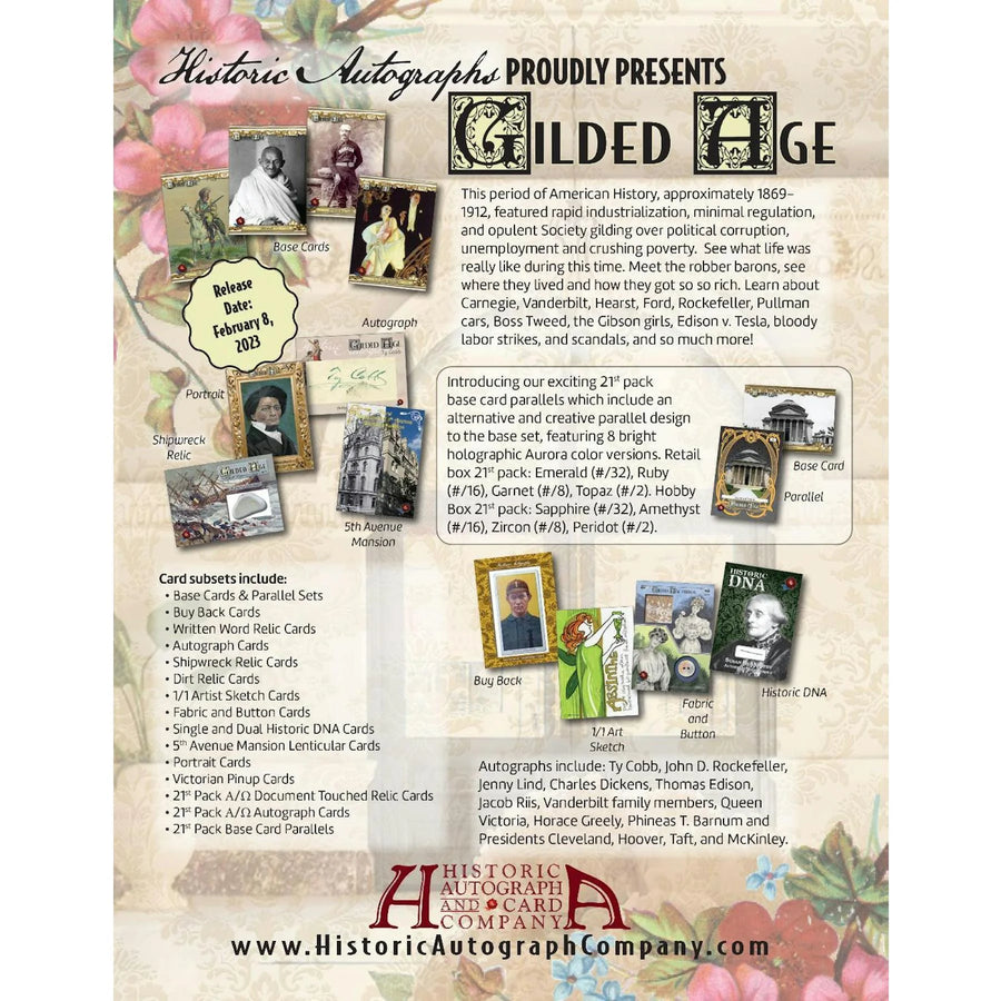 DRAFT - 2023 Historic Autographs Gilded Age Retail Box | dacardworld:BVIR0LPJSZ