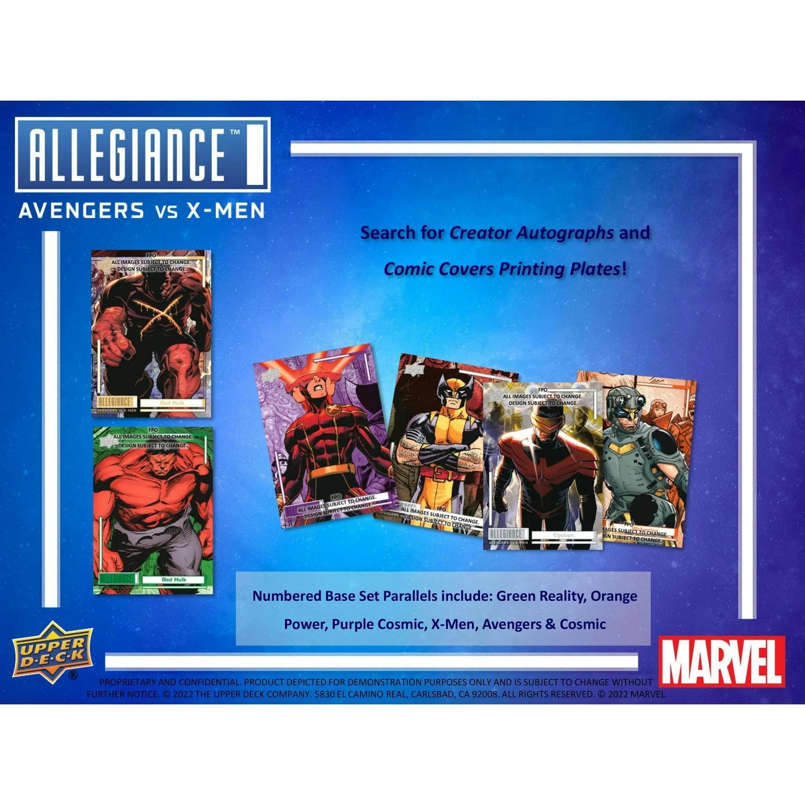 DRAFT - 2023 Upper Deck Marvel Allegiance Avengers vs X-Men Hobby Box