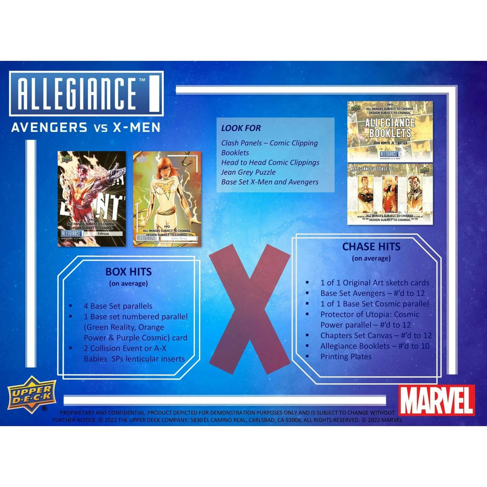 DRAFT - 2023 Upper Deck Marvel Allegiance Avengers vs X-Men Hobby Box