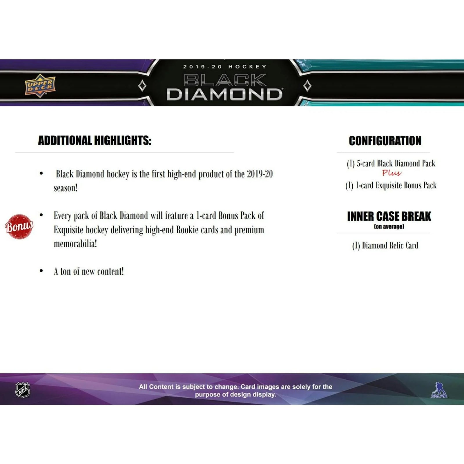 DRAFT - Just In 2019/20 Upper Deck Black Diamond Hockey Hobby Box