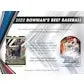2022 Bowman's Best Baseball Hobby 8-Box Case (Ships Sealed Only)
