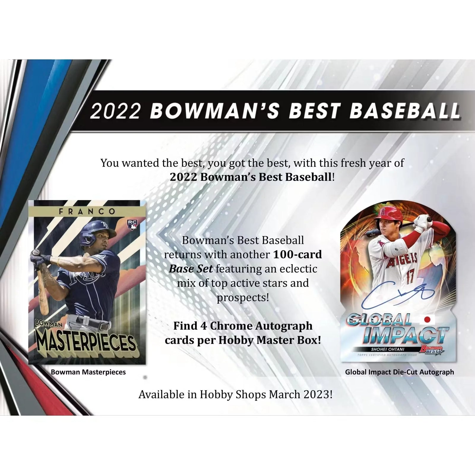 2022 Bowman's Best Baseball Hobby 8-Box Case (Ships Sealed Only)