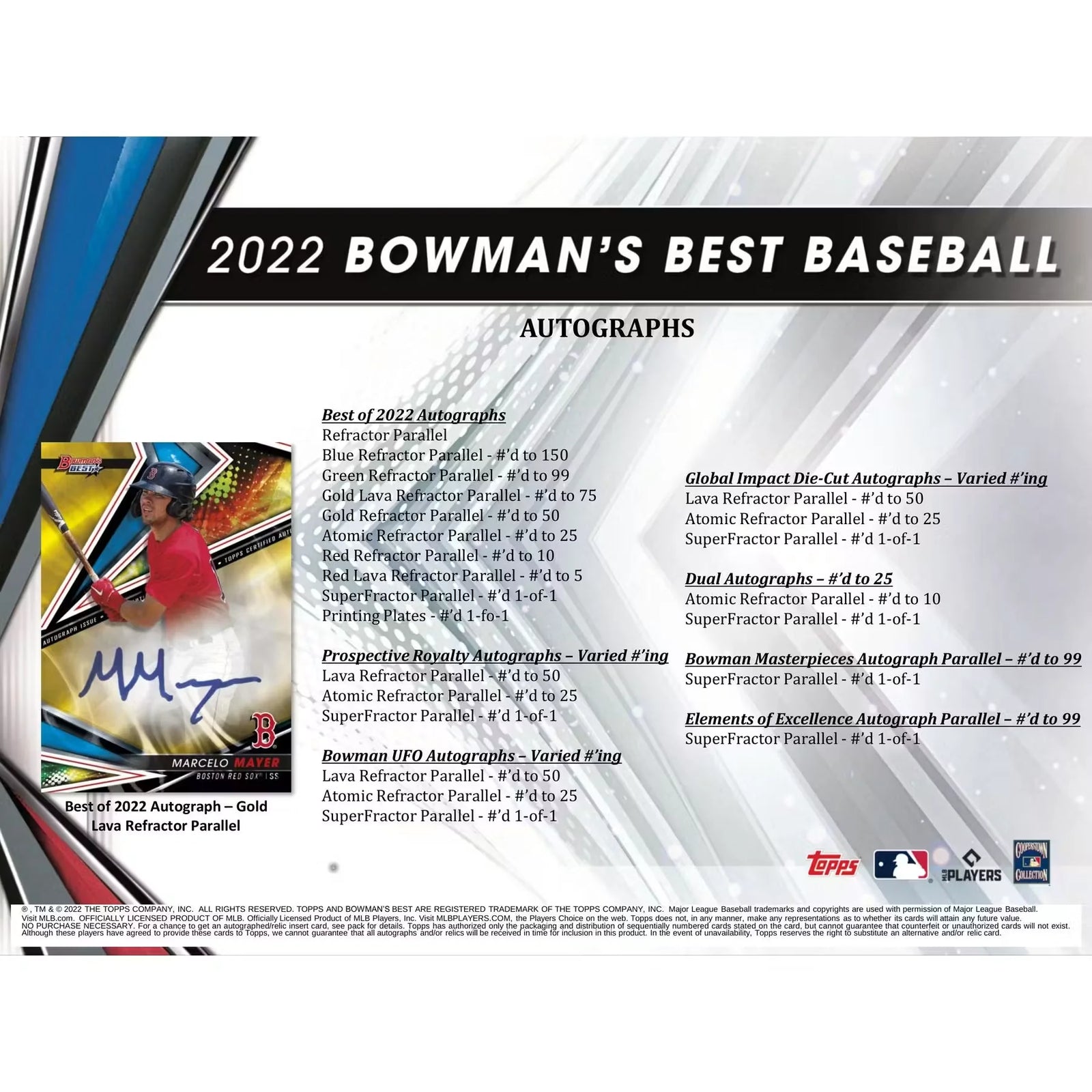 2022 Bowman's Best Baseball Hobby 8-Box Case (Ships Sealed Only)