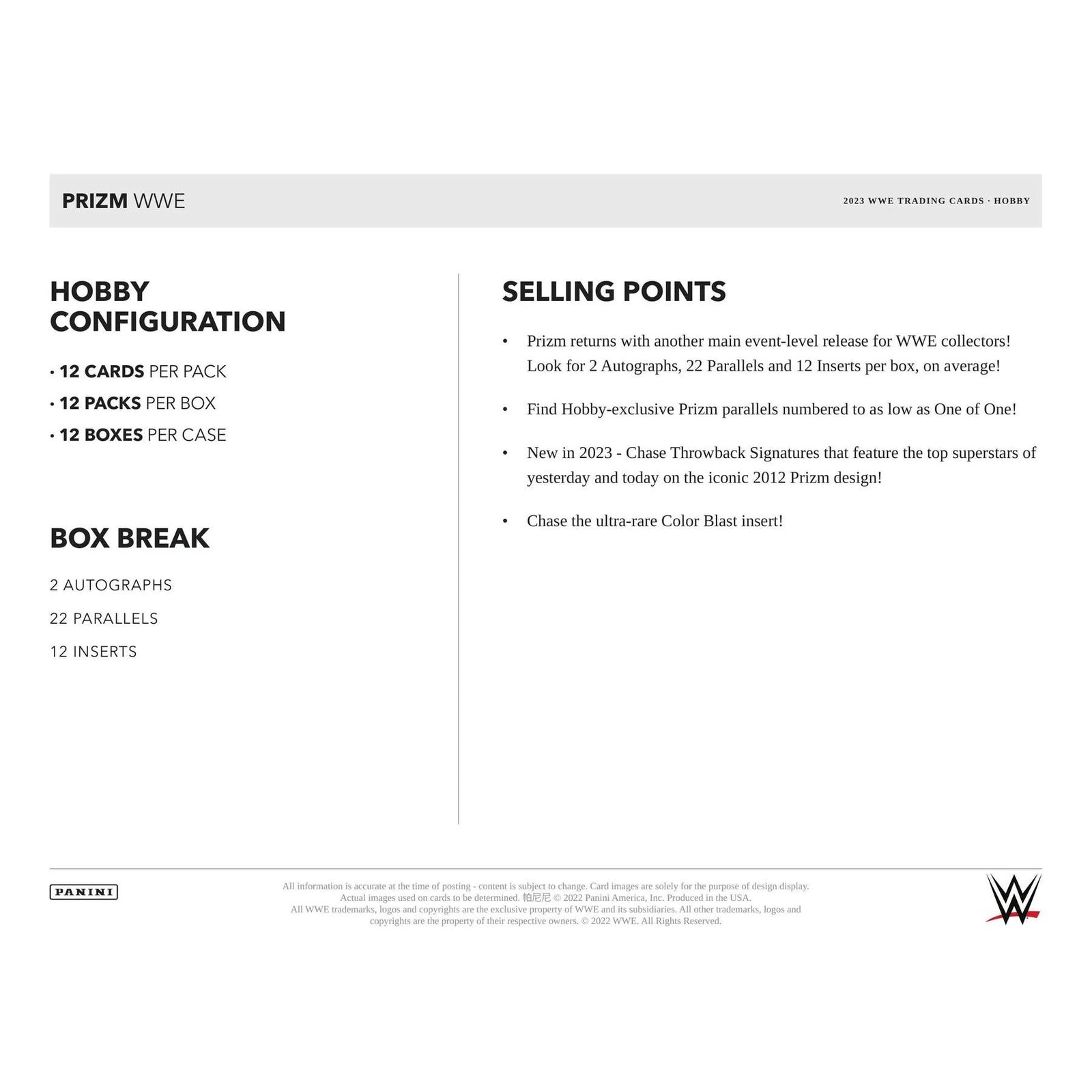 DRAFT - 2023 Panini Prizm WWE Wrestling Hobby Box