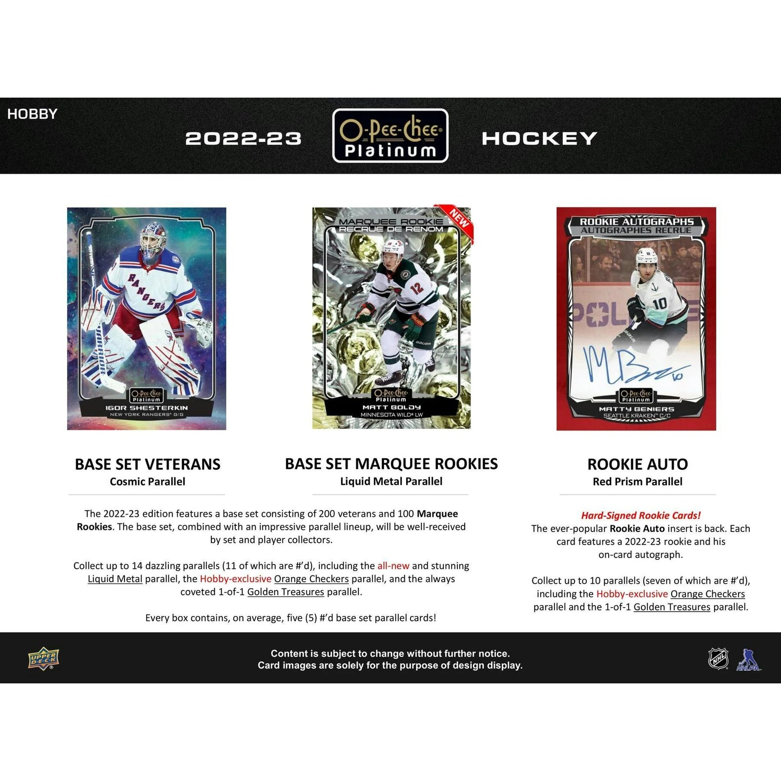 DRAFT - Just In 2022/23 Upper Deck O-Pee-Chee Platinum Hockey Hobby 8-Box Case