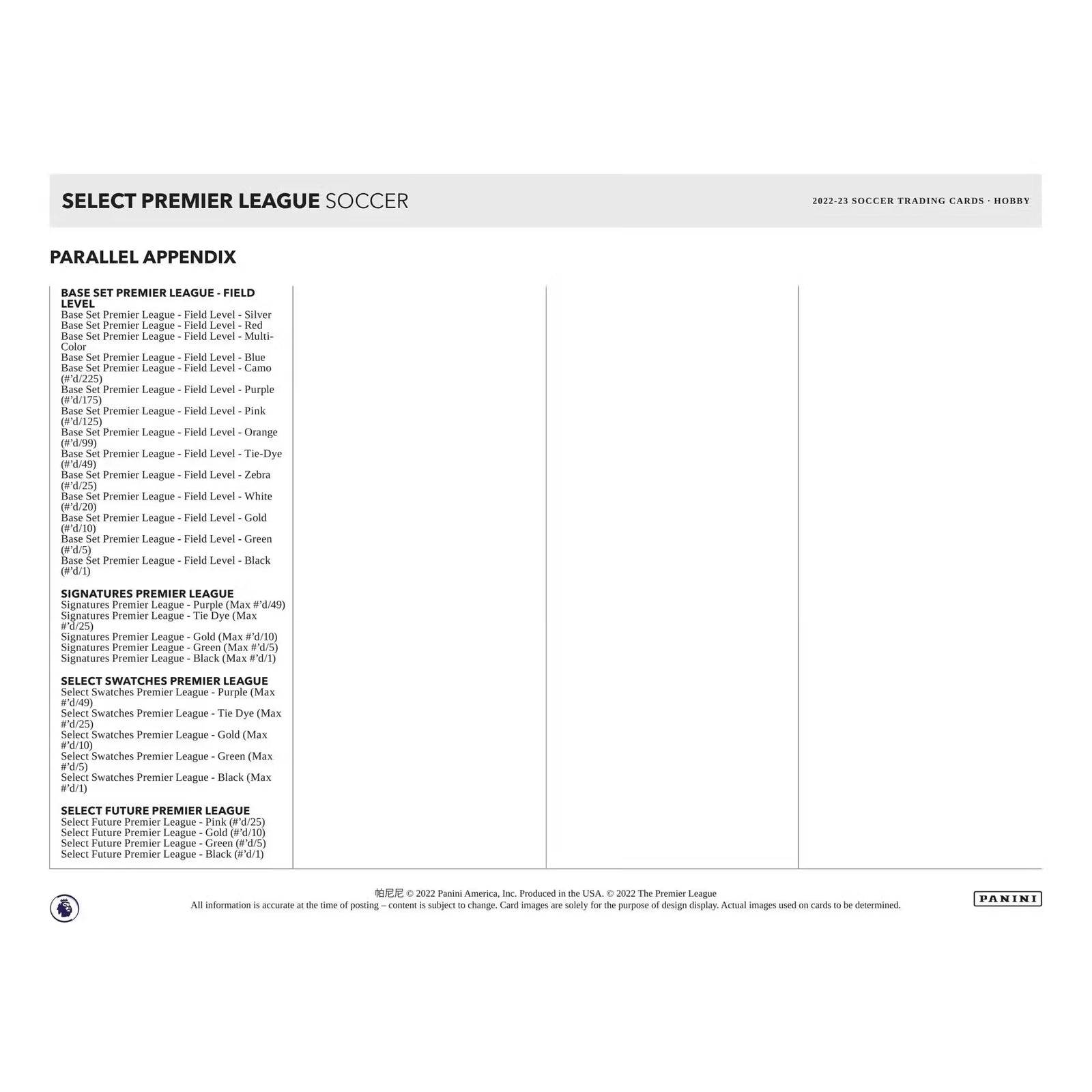 2022-23 Panini Select Premier League Soccer Hobby 12-Box Case (Ships Sealed Only)