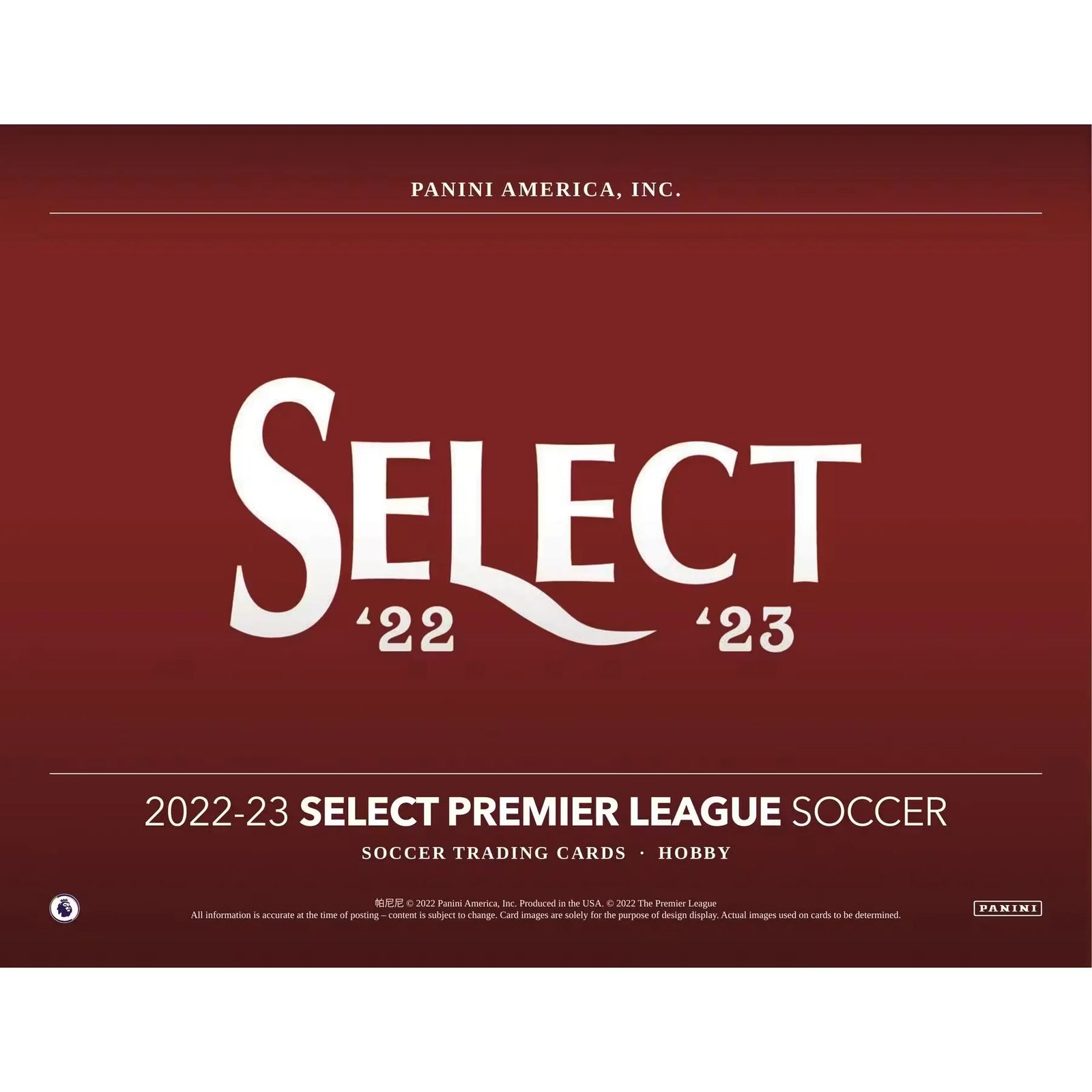 2022-23 Panini Select Premier League Soccer Hobby 12-Box Case (Ships Sealed Only)