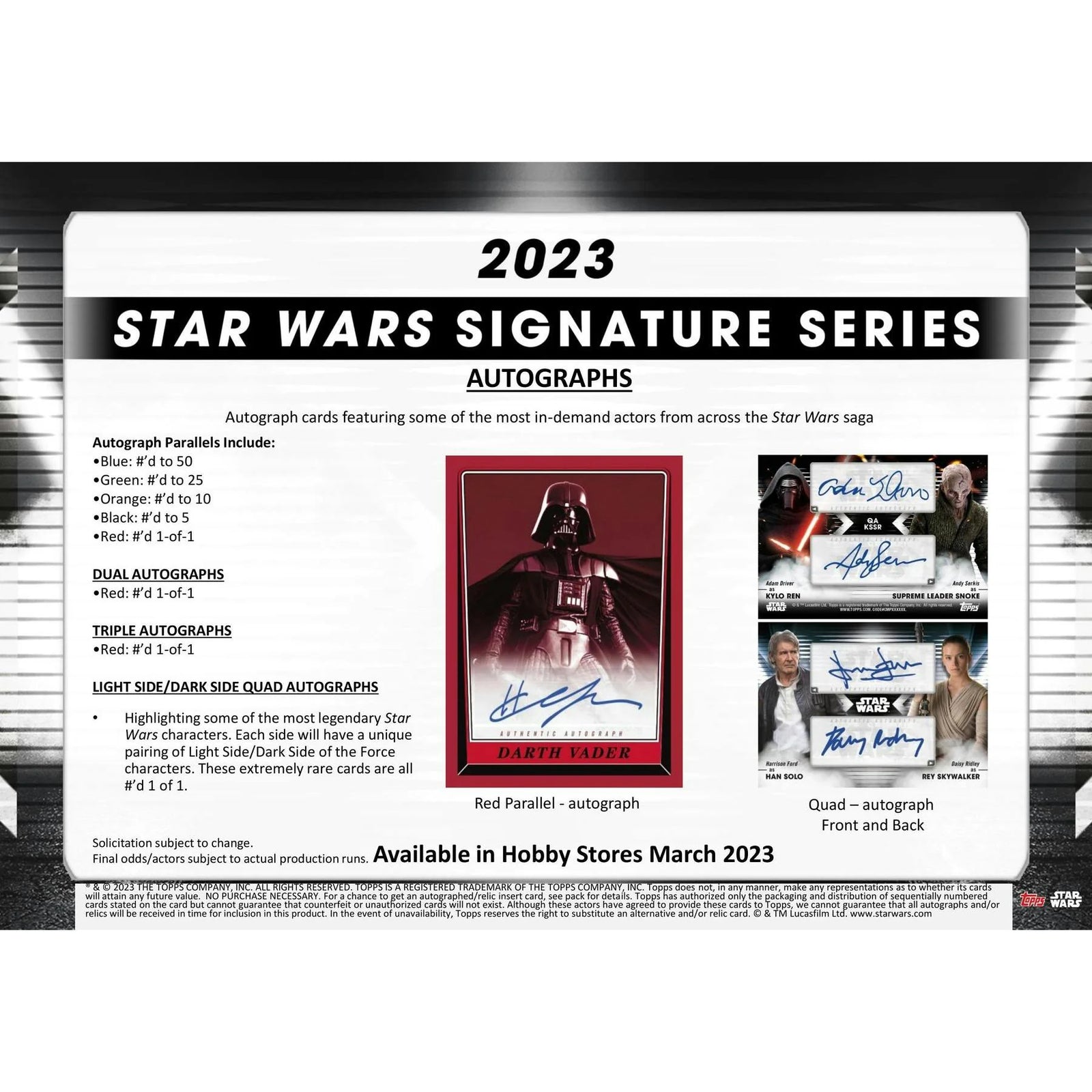 DRAFT - 2023 Topps Star Wars Signature Series Hobby Box
