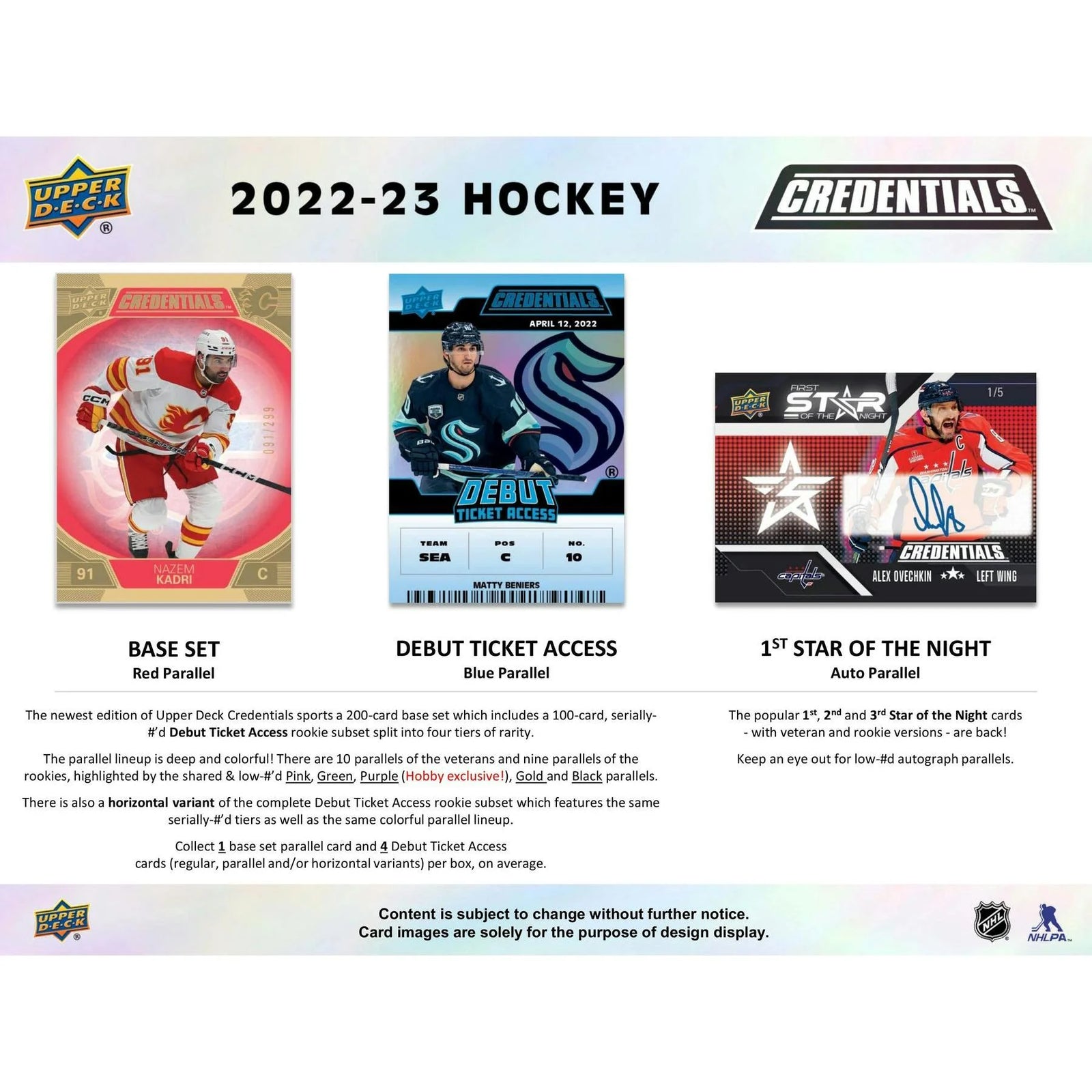 DRAFT - Just In 2022/23 Upper Deck Credentials Hockey Hobby 20-Box Case