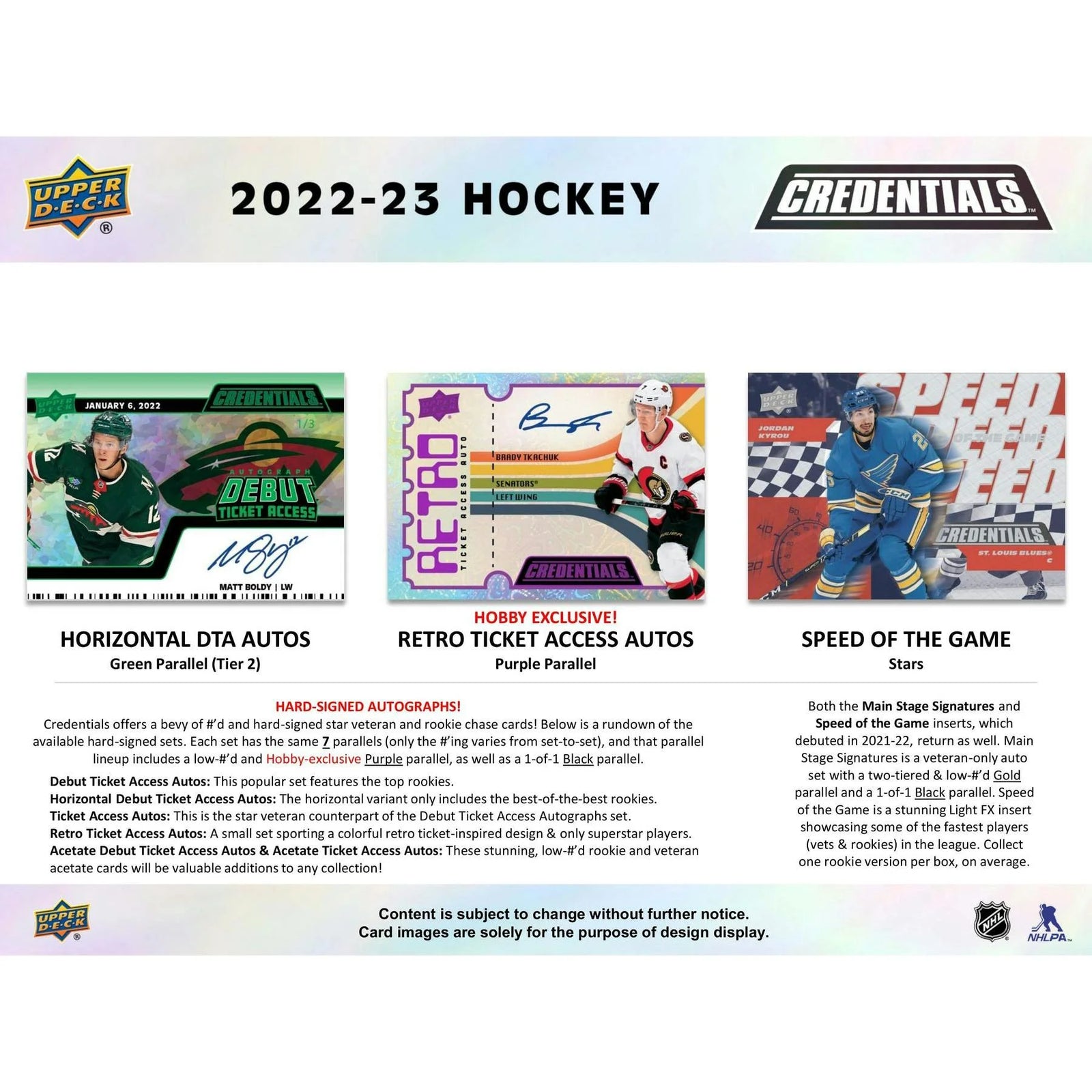 DRAFT - Just In 2022/23 Upper Deck Credentials Hockey Hobby 20-Box Case