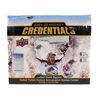 DRAFT - 2022-23 Upper Deck Credentials Hockey Hobby Box | dacardworld:BVKL0UOI5Q