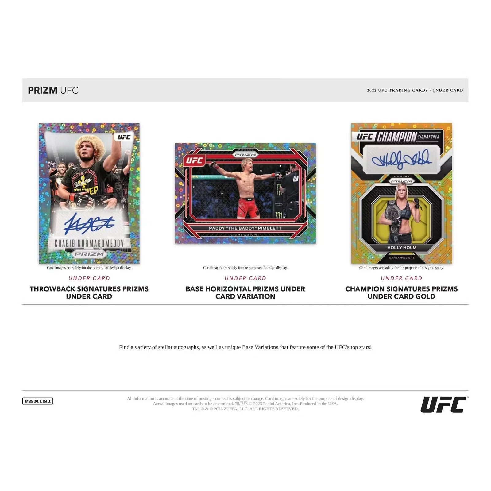 2023 Panini Prizm UFC Under Card Box (Ships Sealed Only)
