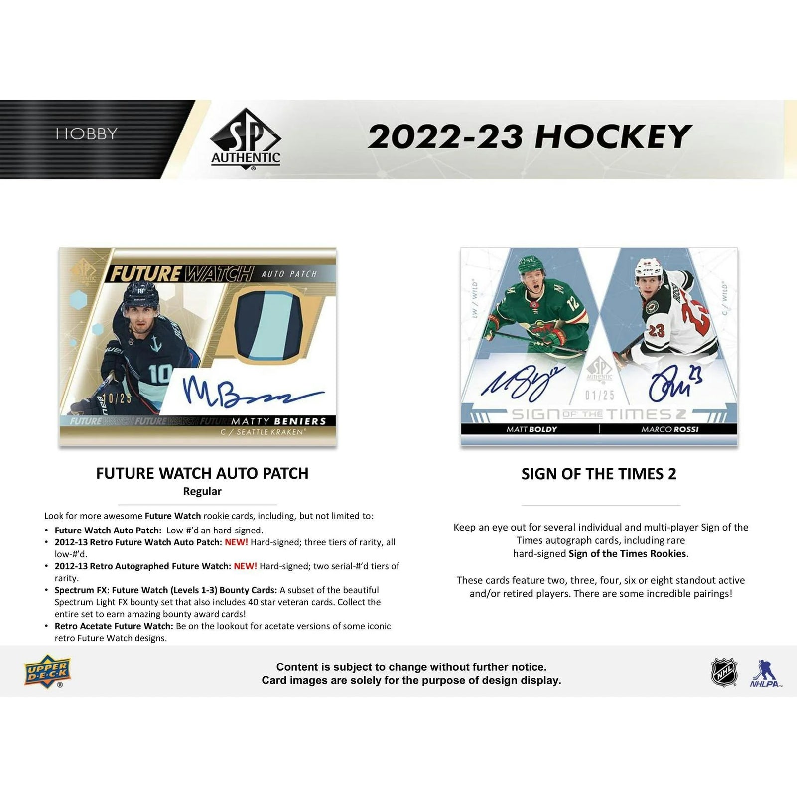 DRAFT - Just In 2022/23 Upper Deck SP Authentic Hockey Hobby Box