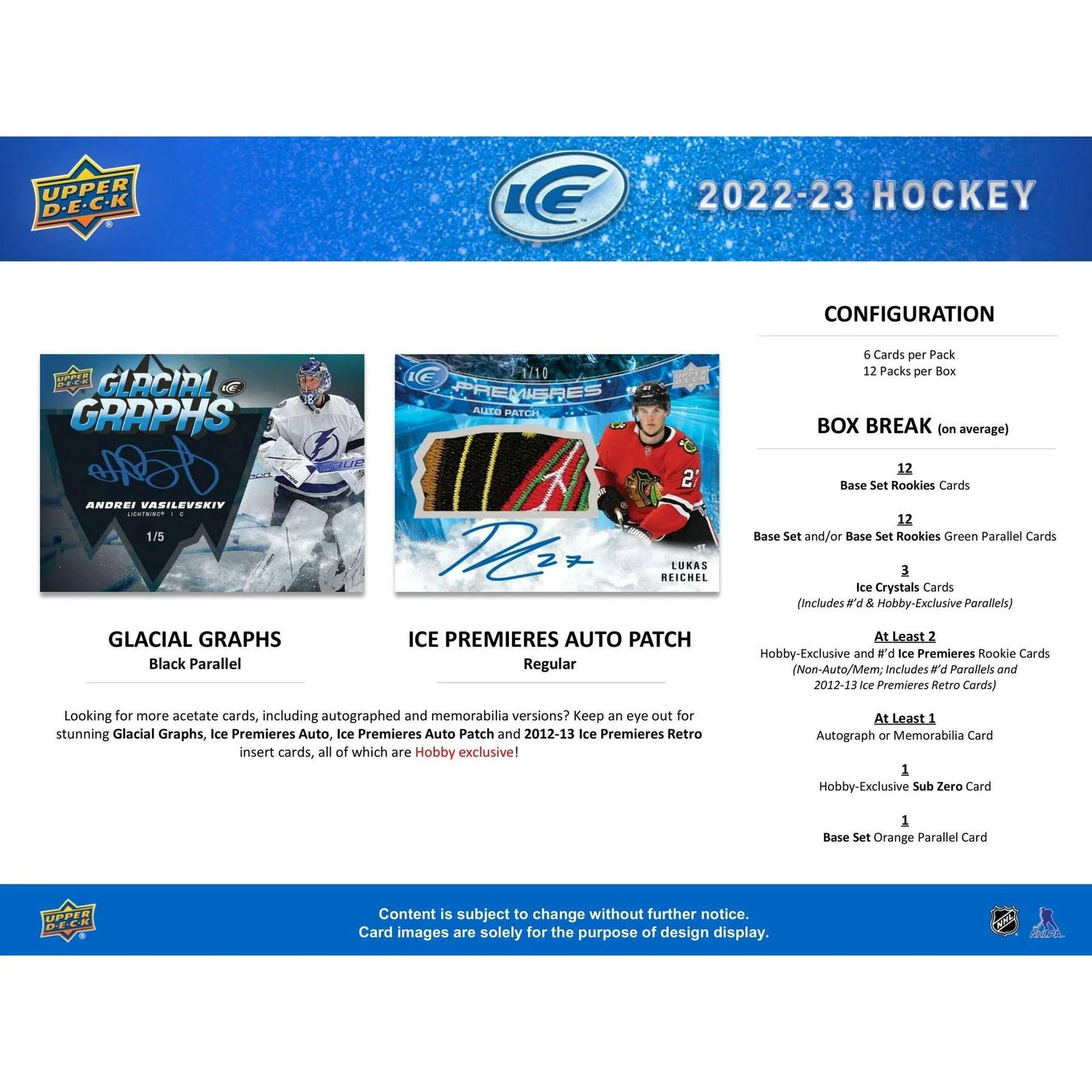 DRAFT - Just In 2022/23 Upper Deck Ice Hockey Hobby Box
