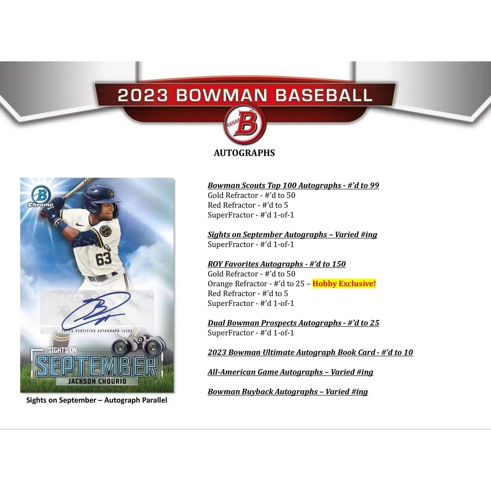 2023 Bowman Baseball Hobby 12-Box Case (Ships Sealed Only)