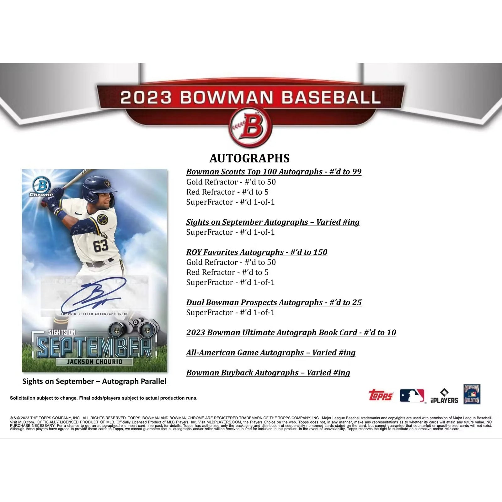 2023 Bowman Baseball Hobby Jumbo 8 Box Case