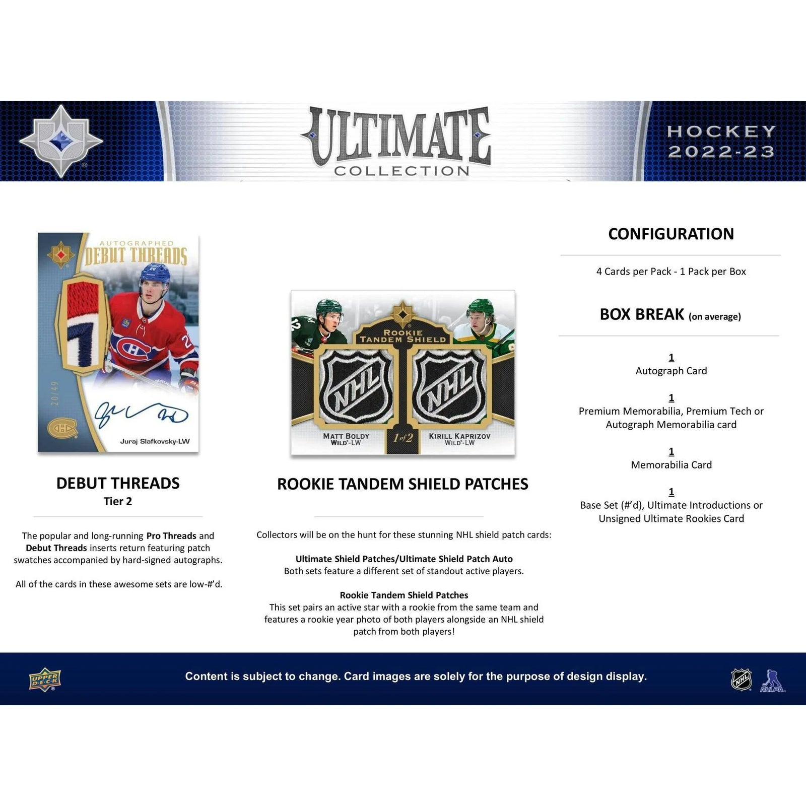 DRAFT - Just In 2022/23 Upper Deck Ultimate Collection Hockey Hobby 16-Box Case