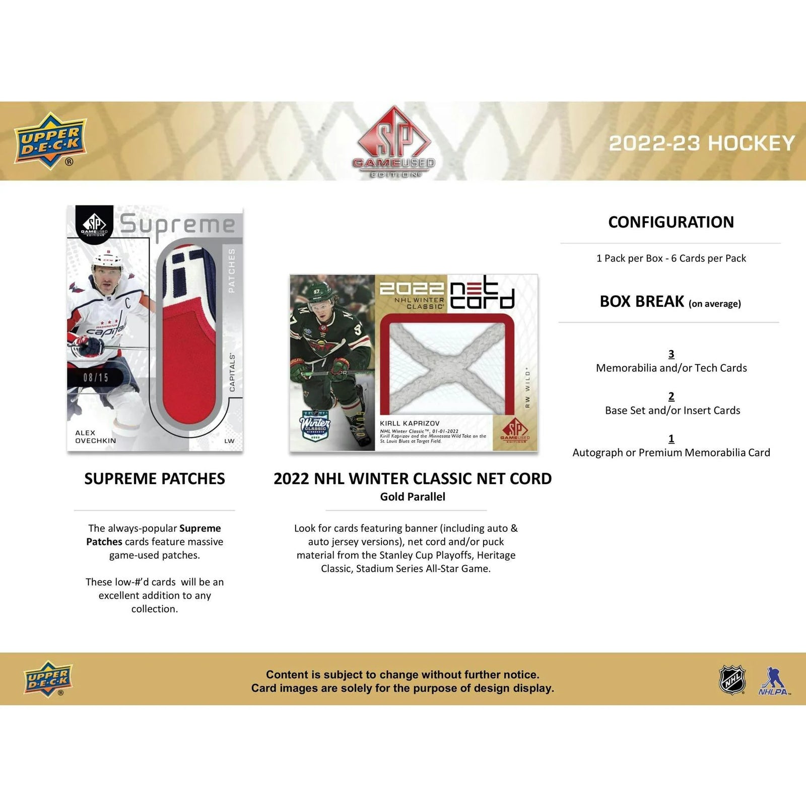 DRAFT - 2022-23 Upper Deck SP Game Used Hockey Hobby Box | Sealed