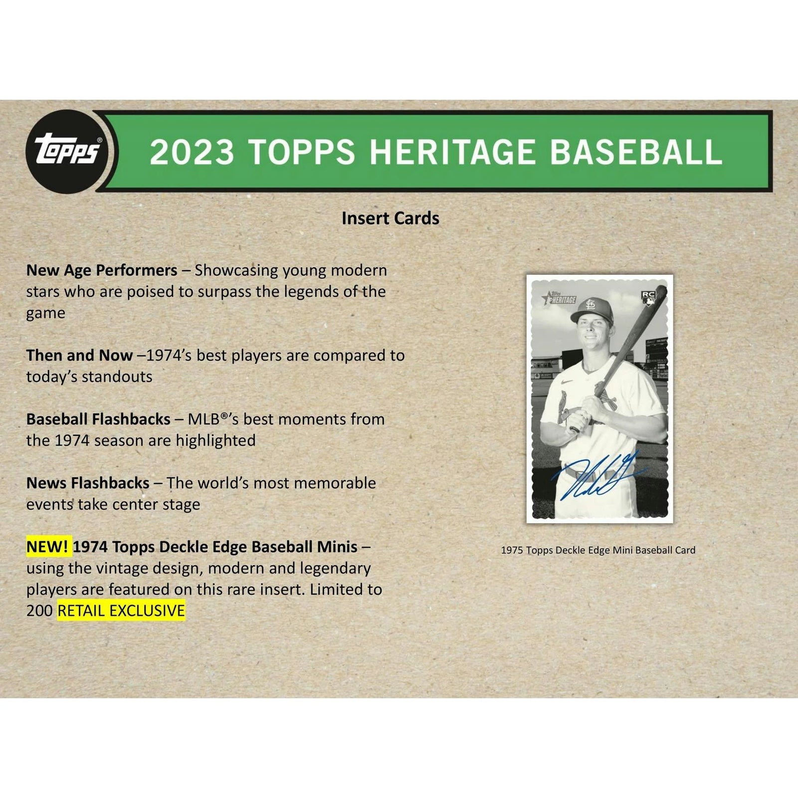 DRAFT - Just In 2023 Topps Heritage Baseball Blaster Box