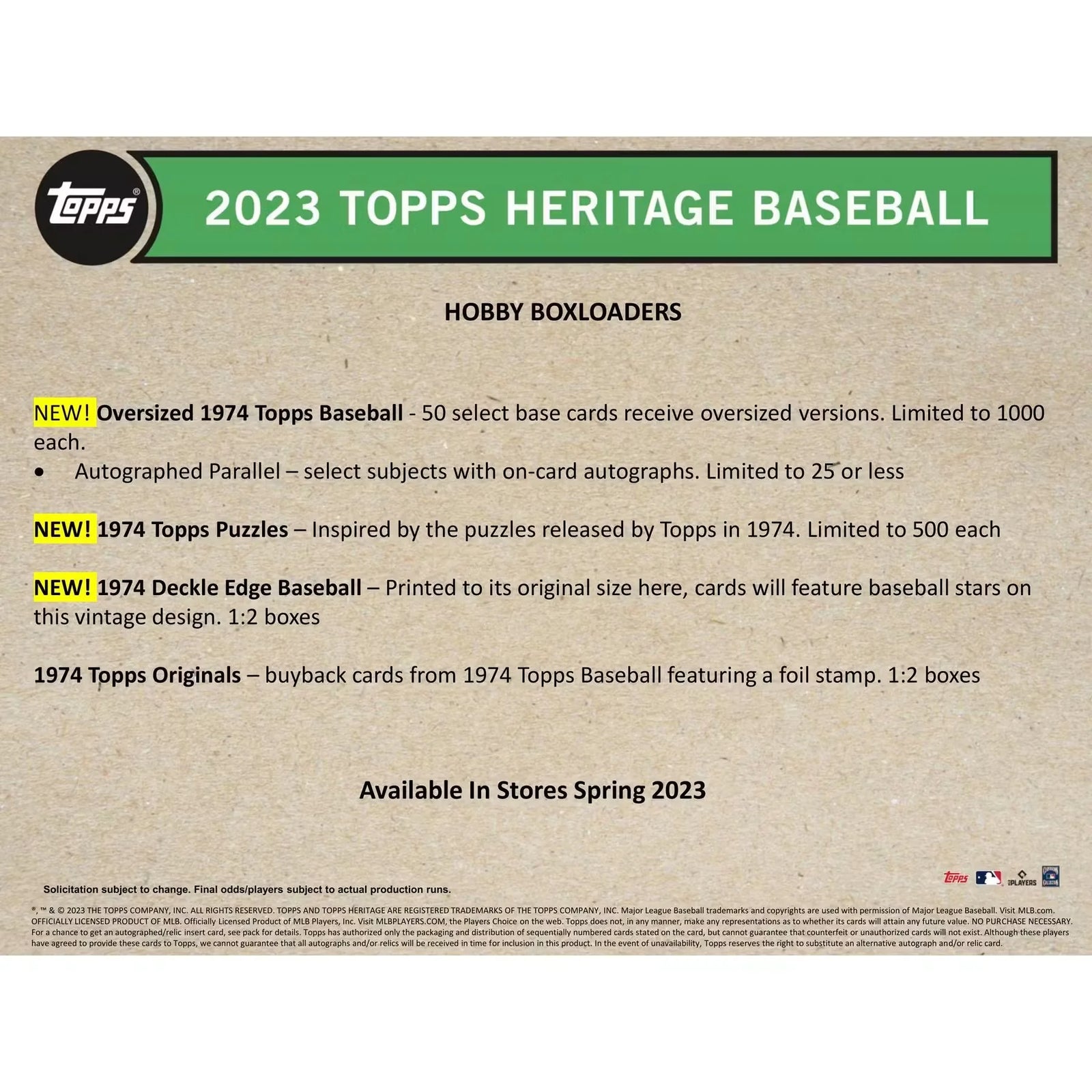 2023 Topps Heritage Baseball Hobby Box