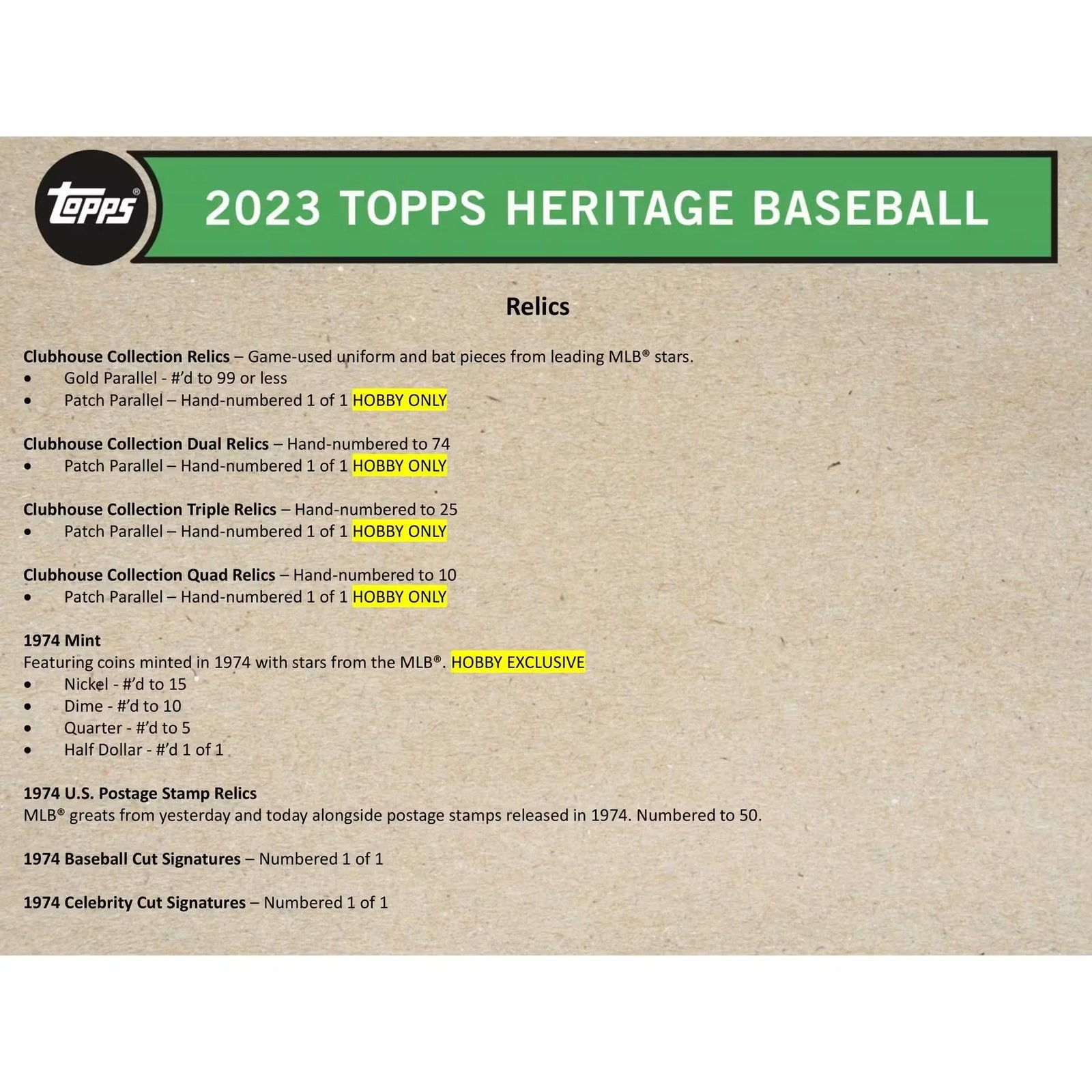 2023 Topps Heritage Baseball Hobby Box