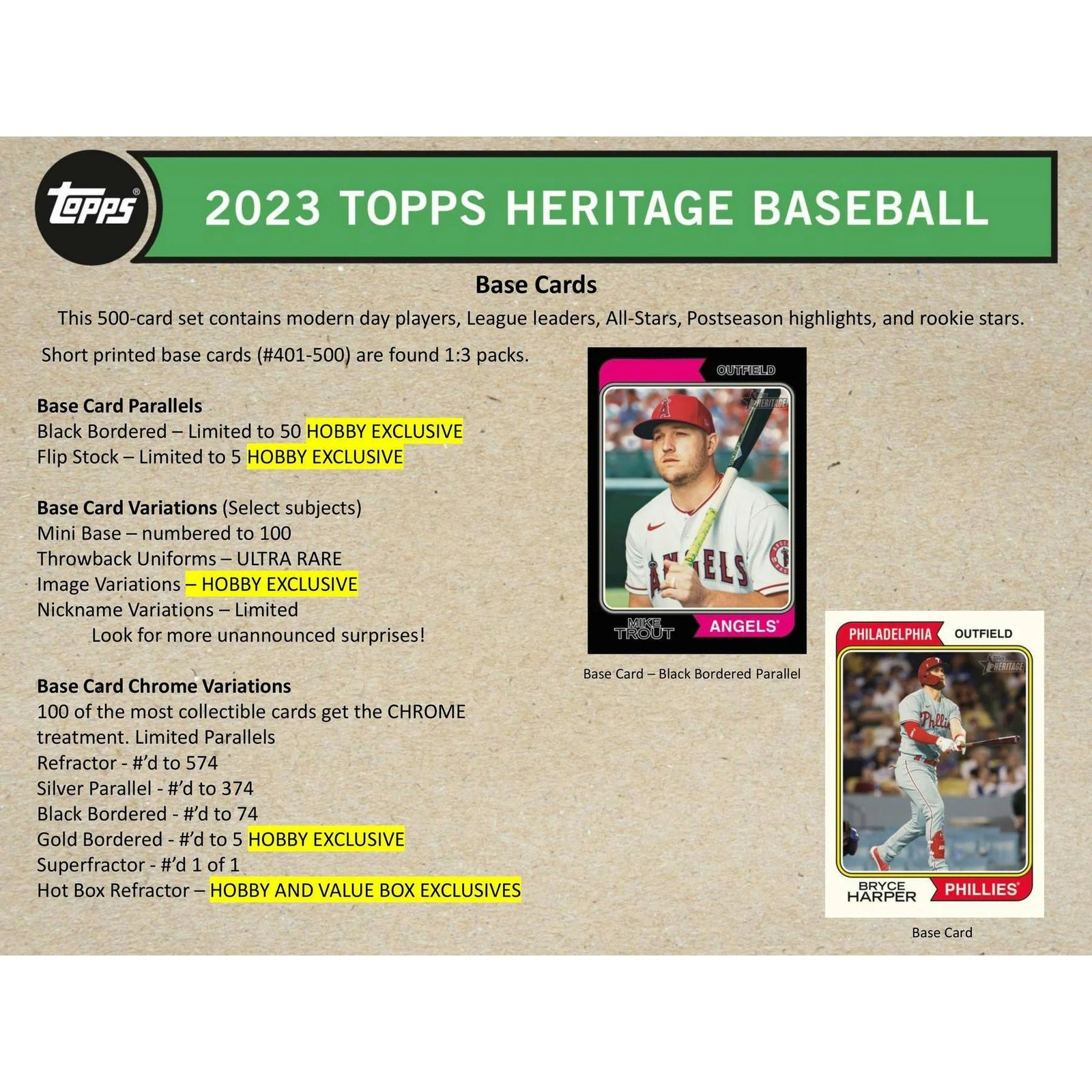 2023 Topps Heritage Baseball Hobby 12-Box Case