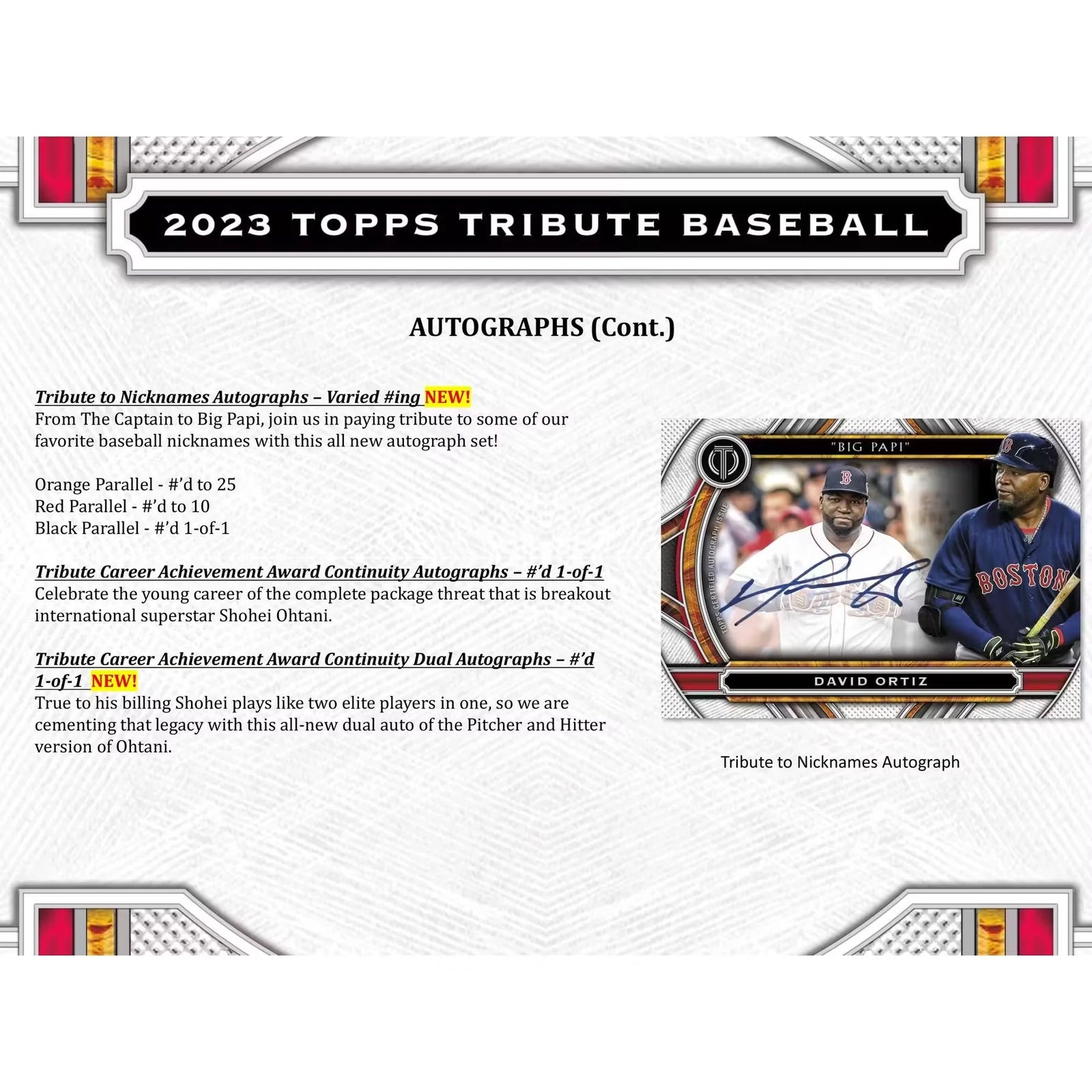 2023 Topps Tribute Baseball Hobby Box