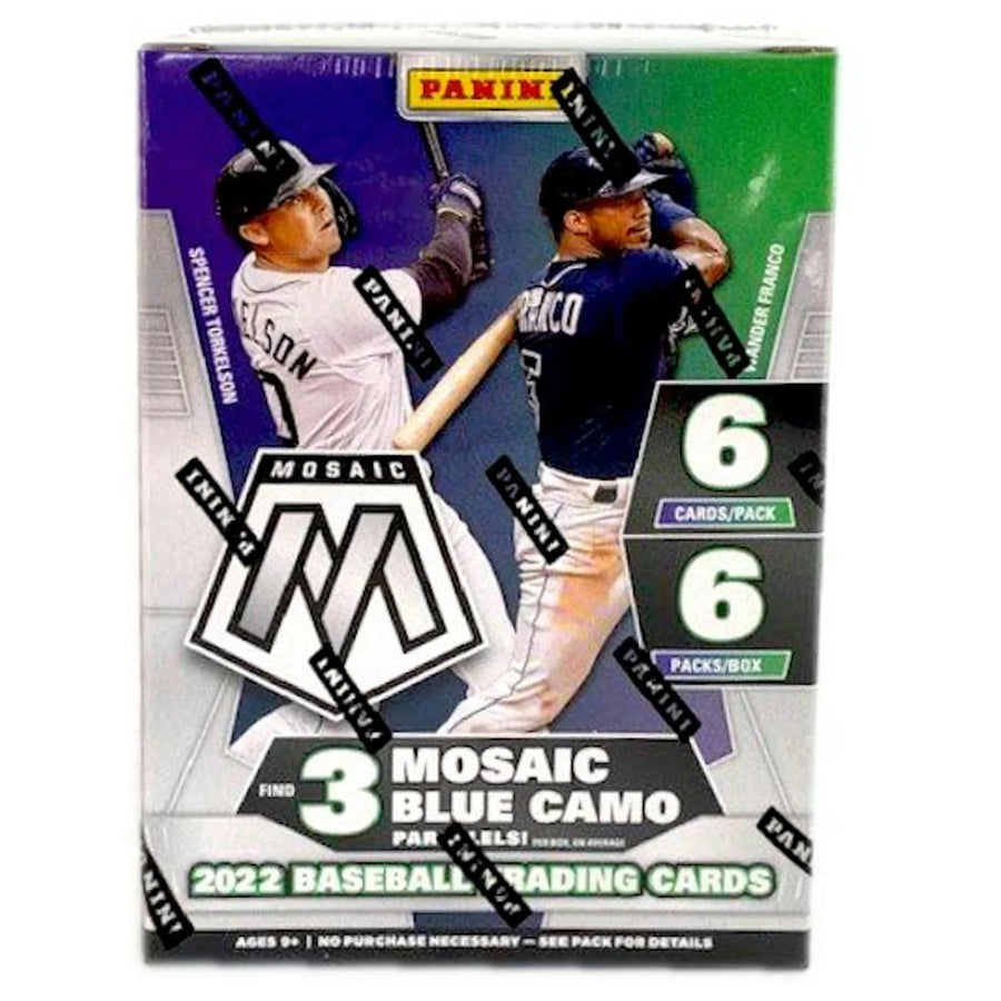 DRAFT - Just In 2022 Panini Mosaic Baseball Blaster Box (Blue Camo!)