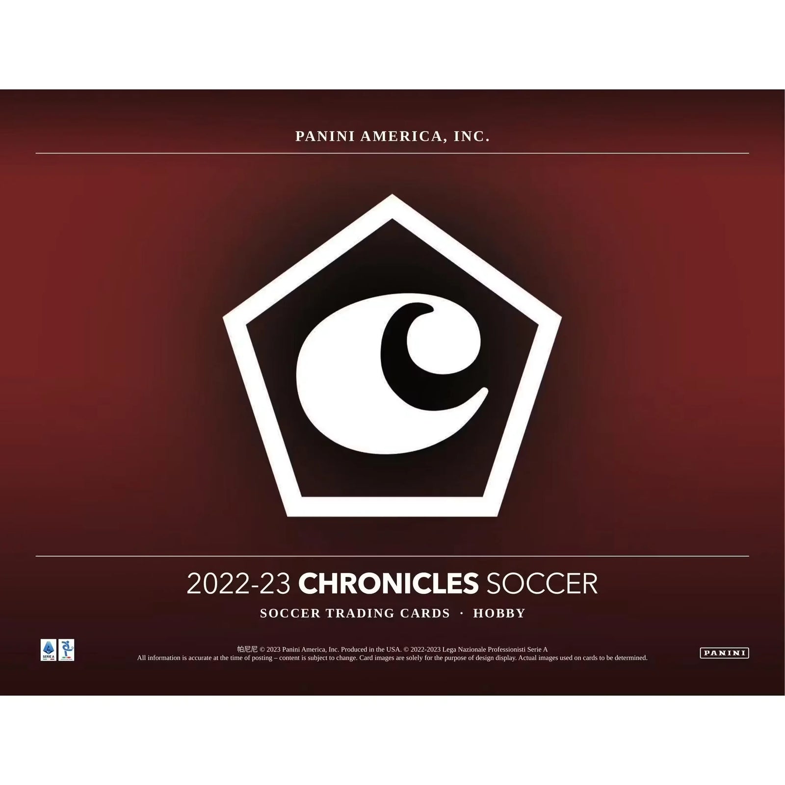 2022-23 Panini Chronicles Soccer Hobby 12-Box Case (Ships Sealed Only)