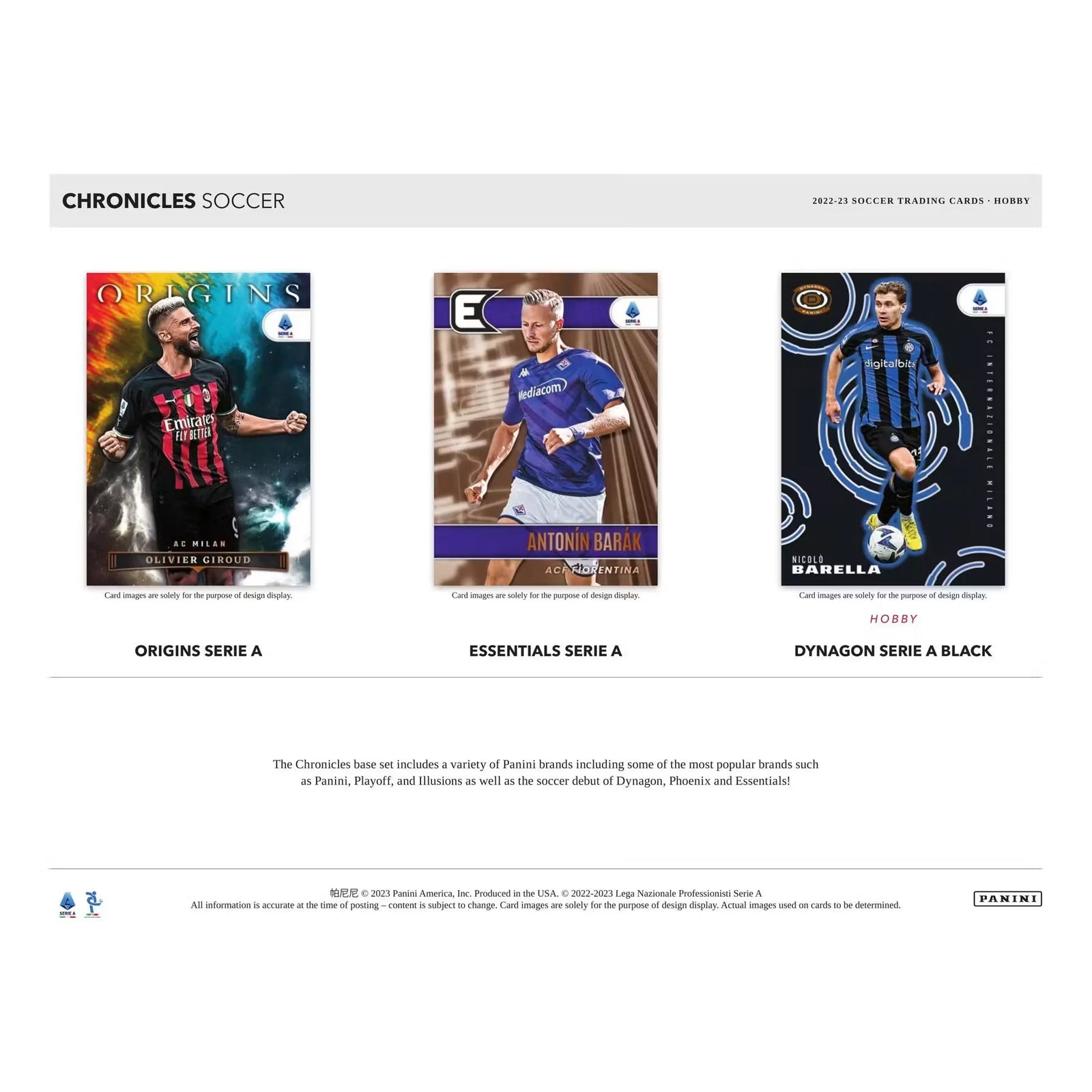 2022-23 Panini Chronicles Soccer Hobby 12-Box Case (Ships Sealed Only)