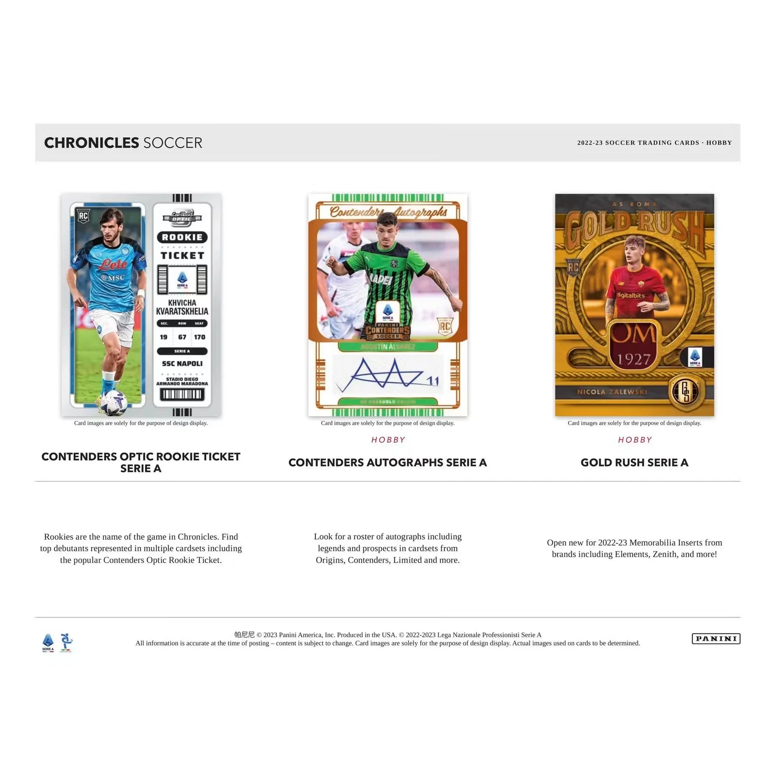 2022-23 Panini Chronicles Soccer Hobby 12-Box Case (Ships Sealed Only)