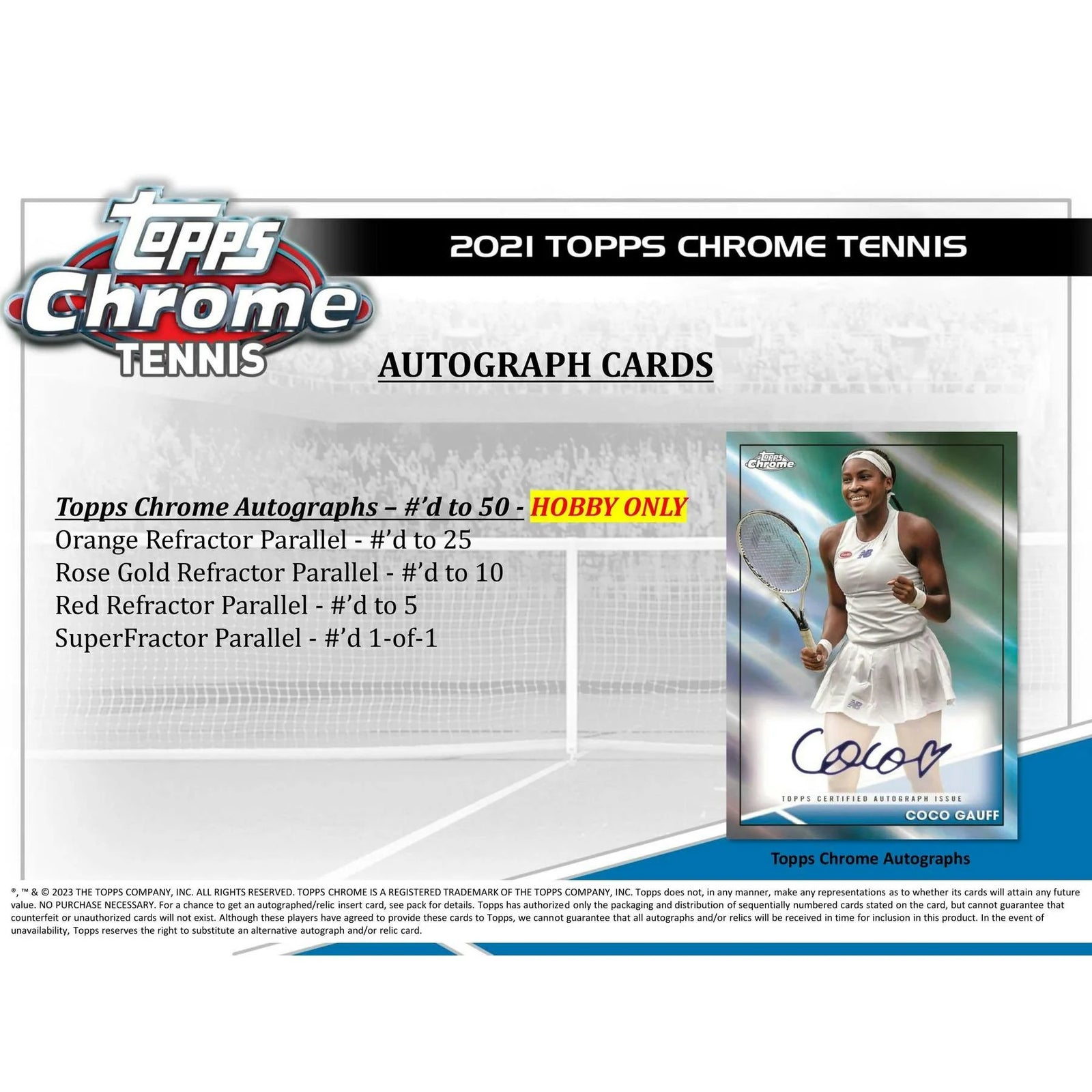 DRAFT - 2021 Topps Chrome Tennis Hobby Box
