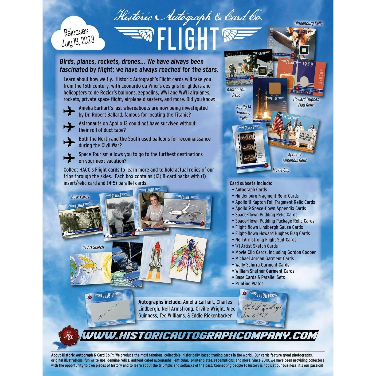 DRAFT - 2023 Historic Autographs Flight Hobby 20-Box Case | Sealed