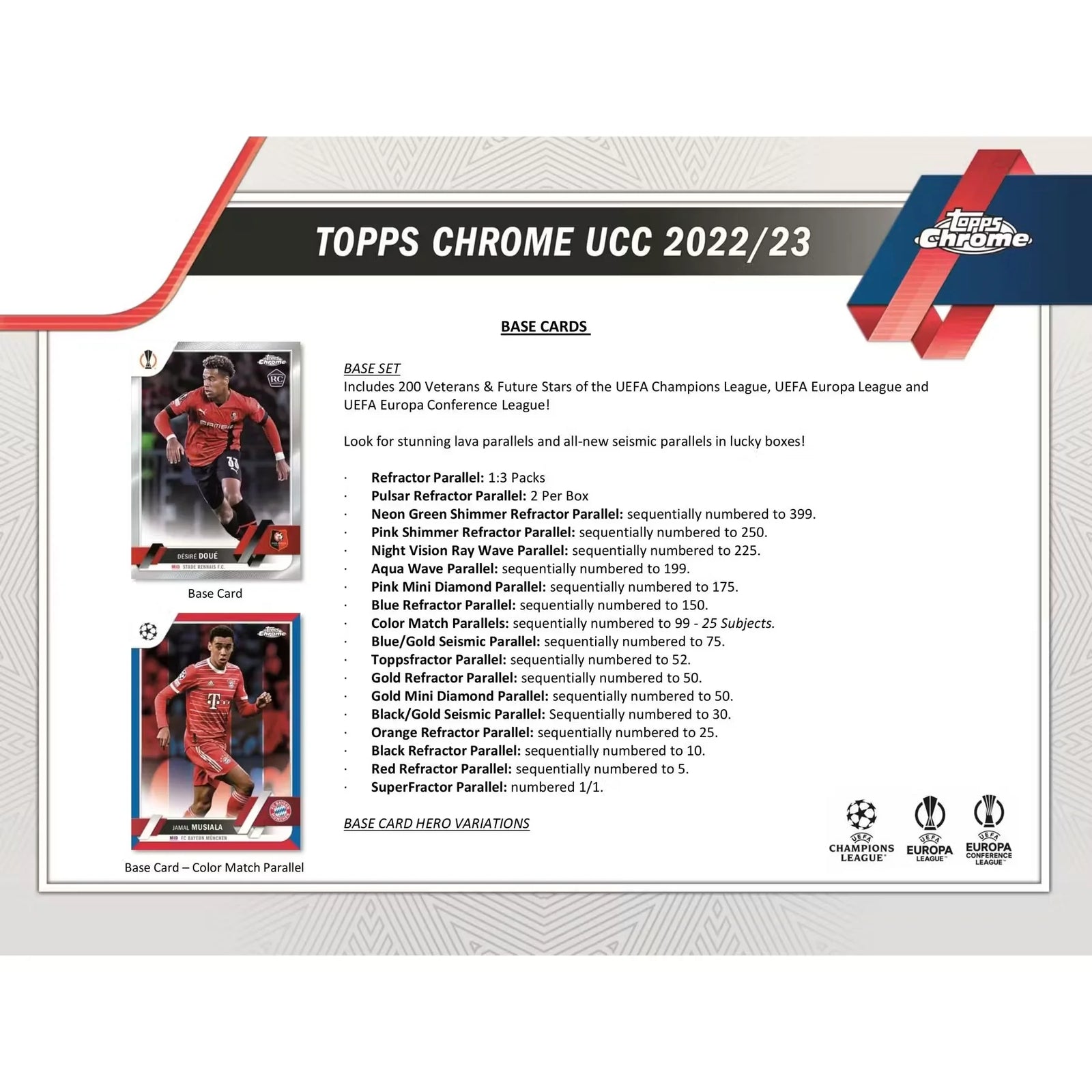 2022-23 Topps Chrome UEFA Club Competitions Soccer Hobby 12-Box Case (Ships Sealed Only)