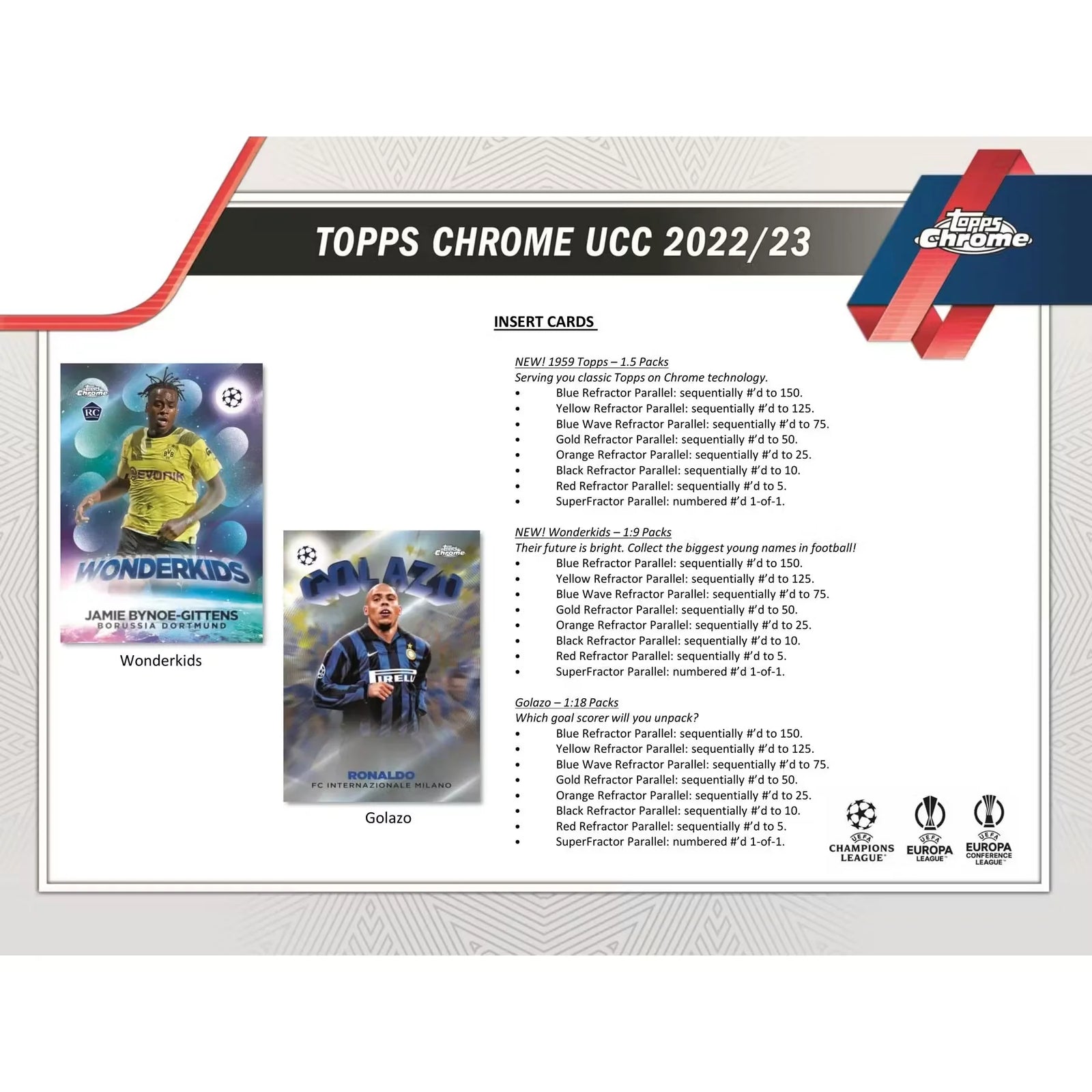 2022-23 Topps Chrome UEFA Club Competitions Soccer Hobby 12-Box Case (Ships Sealed Only)