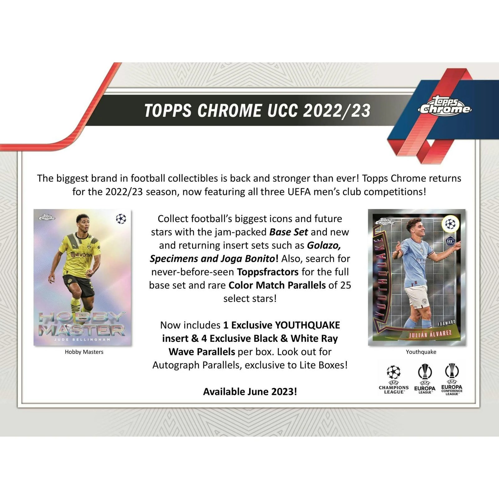 DRAFT - 2022/23 Topps Chrome UEFA Club Competitions Soccer Hobby Lite Box | dacardworld:BVMU103LQI