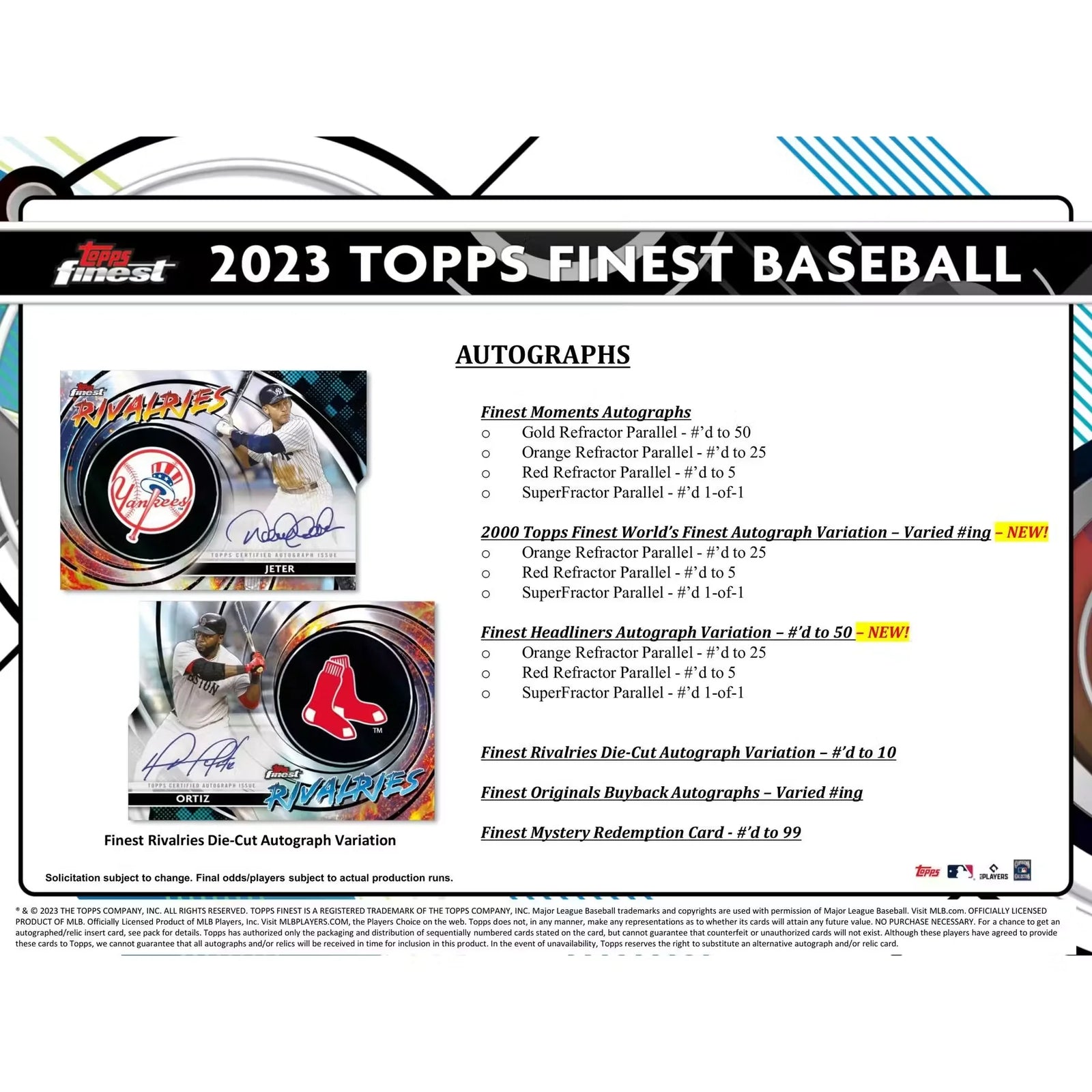 2023 Topps Finest Baseball Hobby 8 Box Case