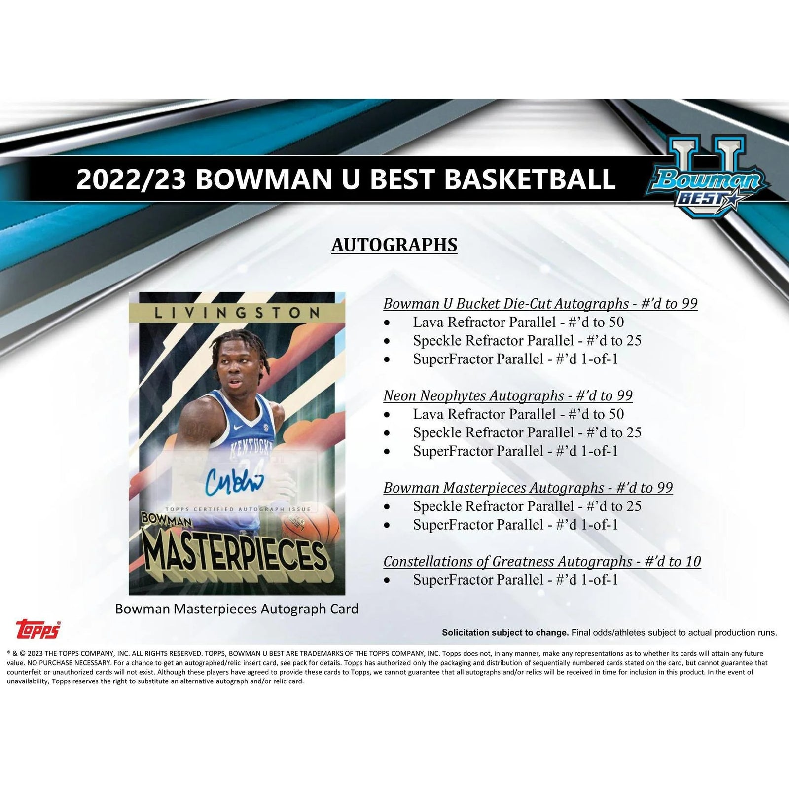 DRAFT - 2022/23 Bowman University's Best Basketball Hobby Box $324.95 $169.95 Add to Cart