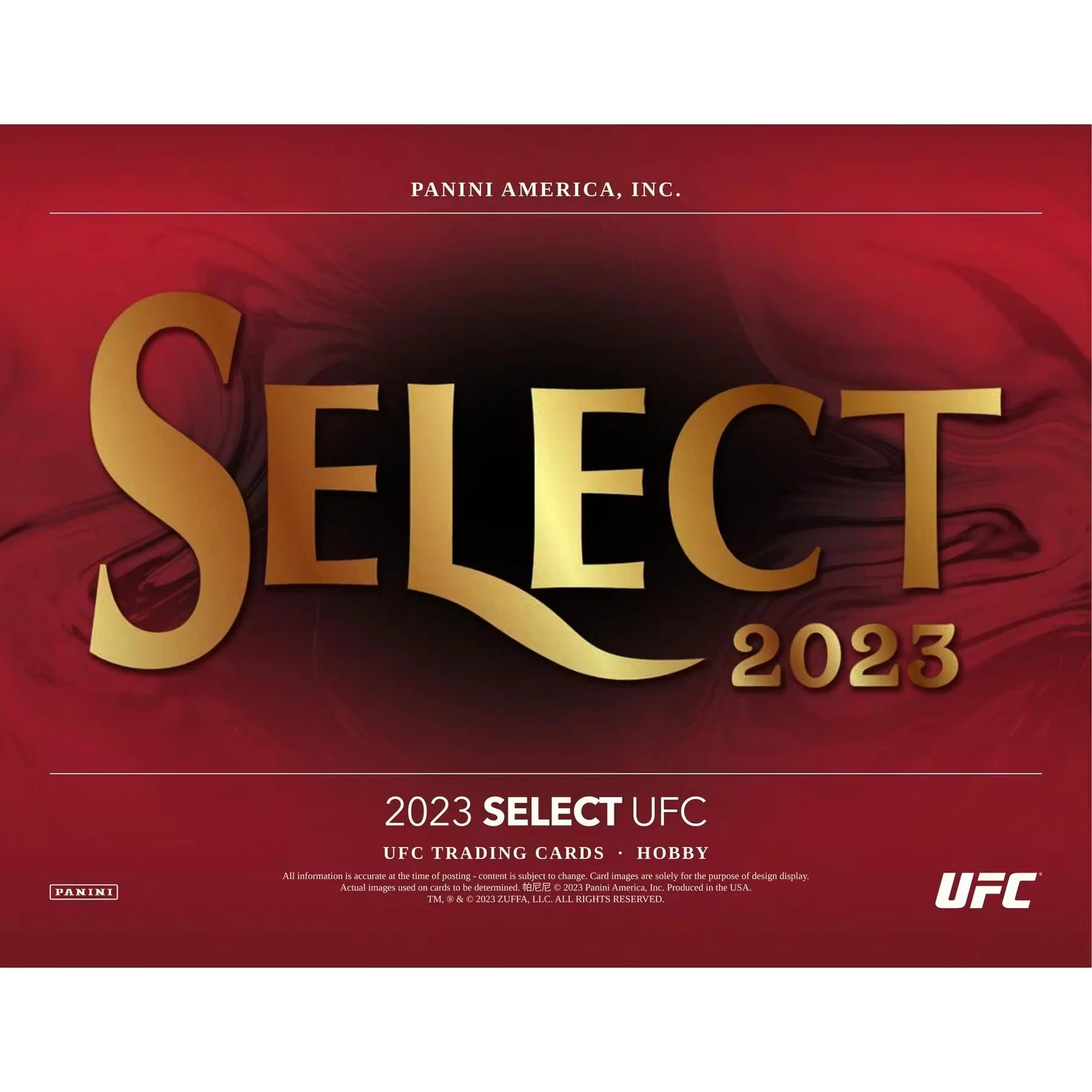 2023 Panini Select UFC Hobby 12-Box Case (Ships Sealed Only)