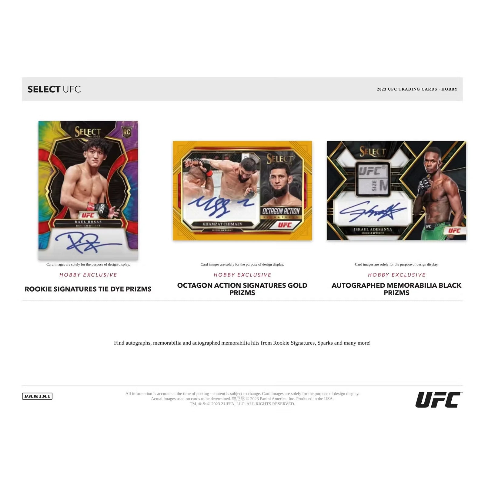 2023 Panini Select UFC Hobby 12-Box Case (Ships Sealed Only)
