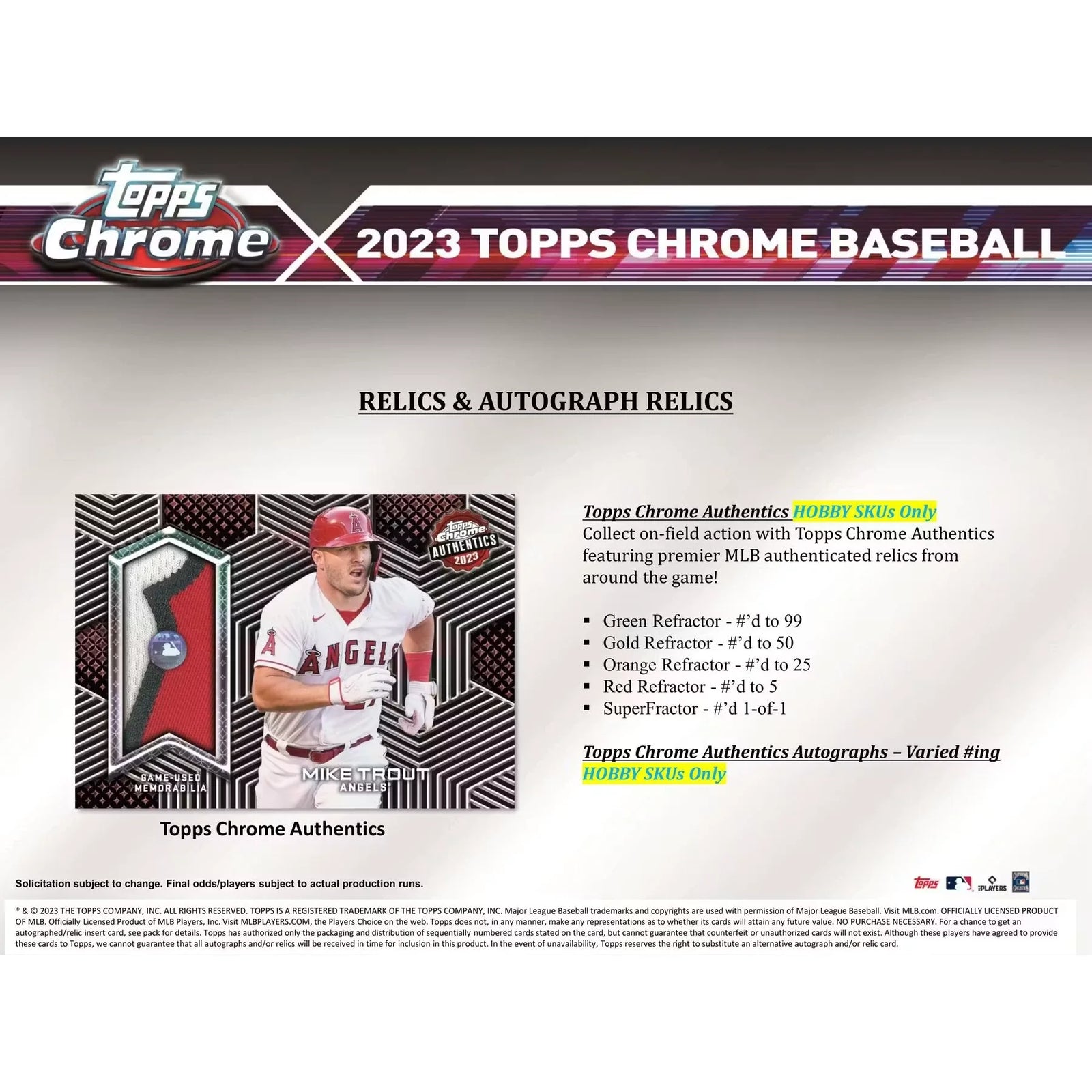 2023 Topps Chrome Baseball Hobby 12-Box Case (Ships Sealed Only)